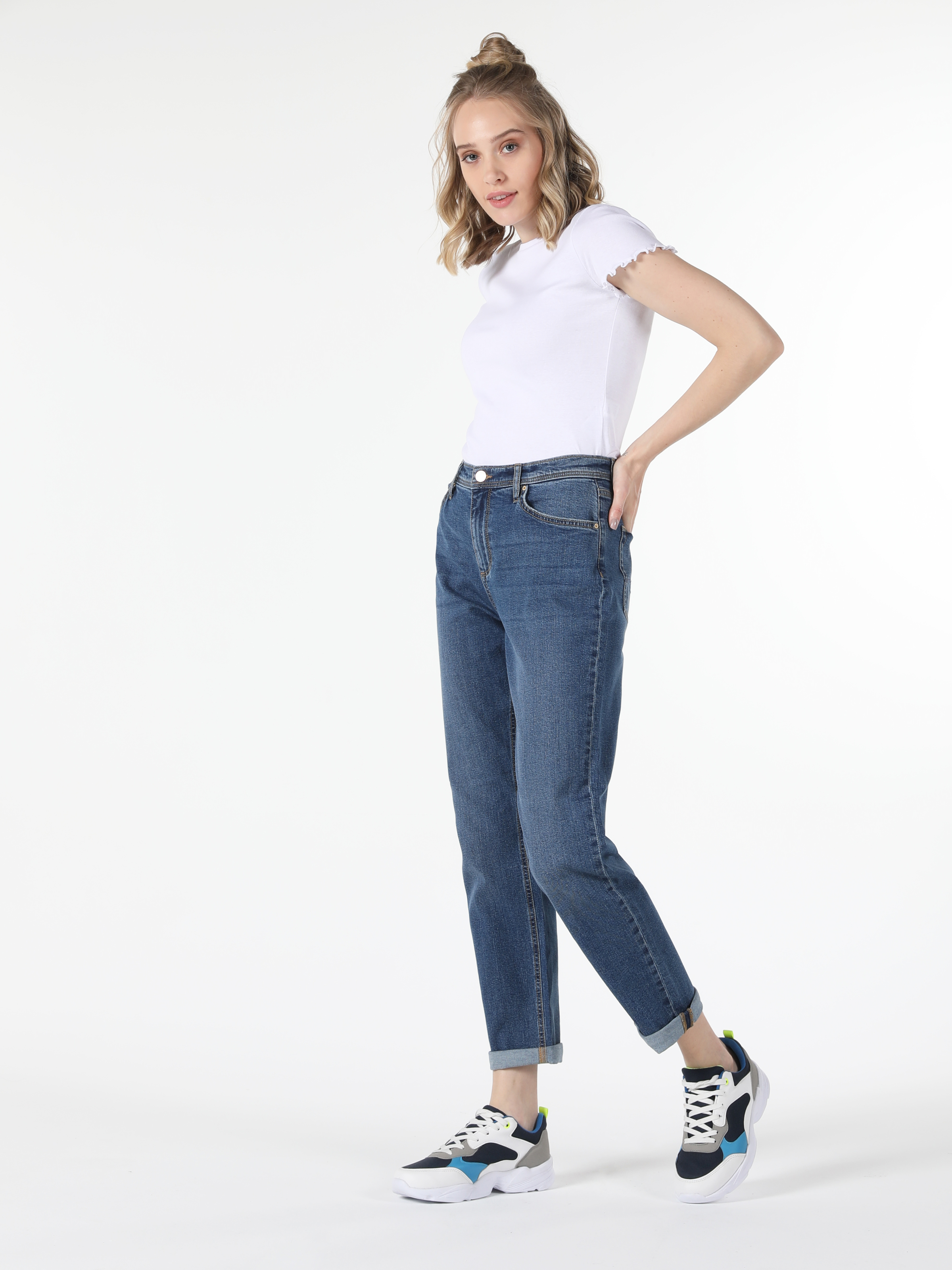 Afișați detalii pentru Pantaloni De Dama Denim Boyfriend Fit 893 Julia Cl1043089