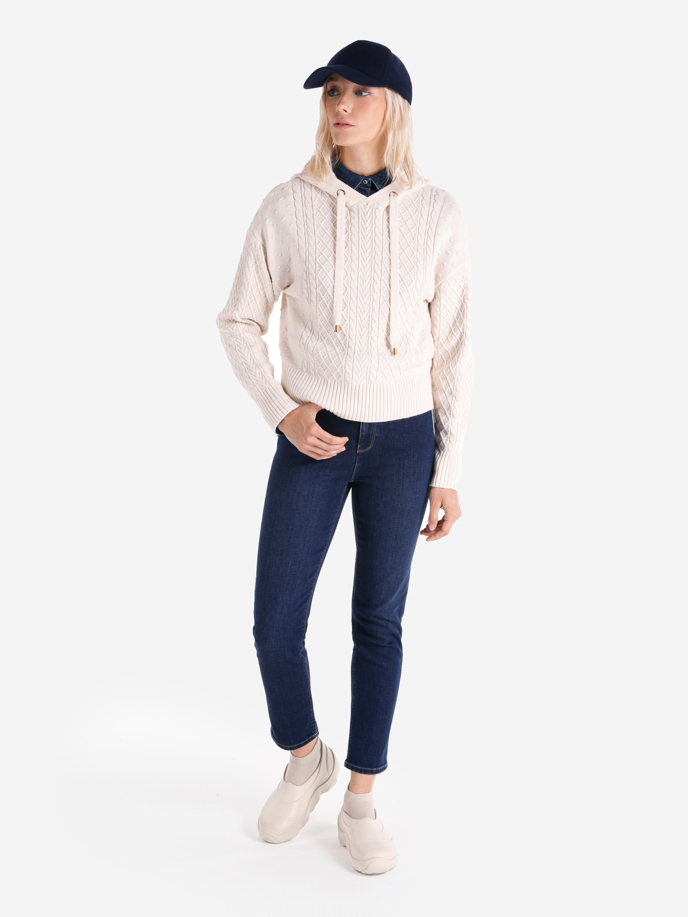 Afișați detalii pentru Pulover De Dama Ecru Regular Fit  Cl1065288