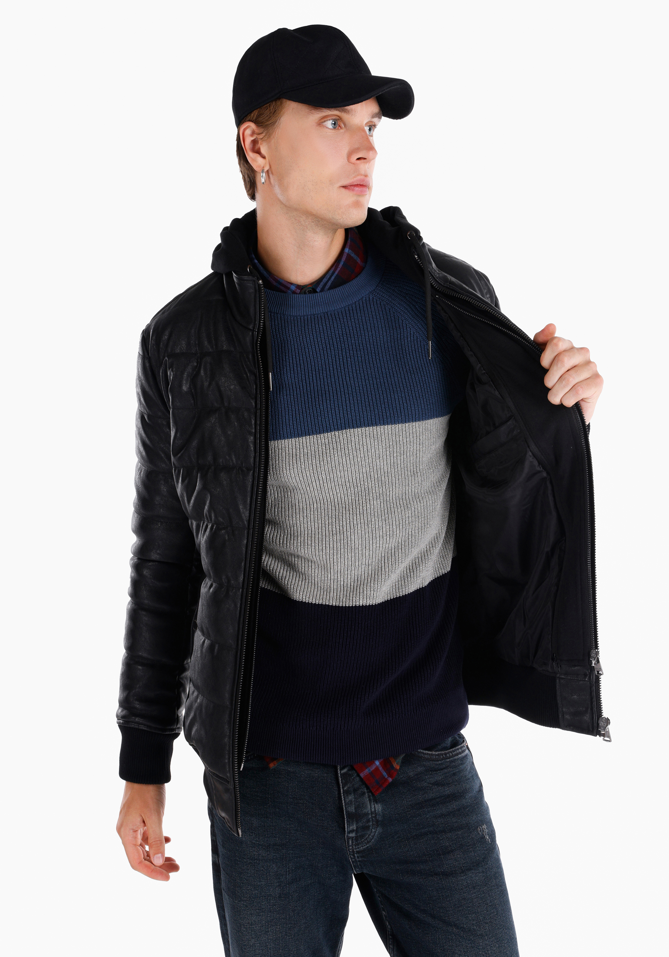 Afișați detalii pentru Jacheta De Barbati Negru Slim Fit  Cl1064987