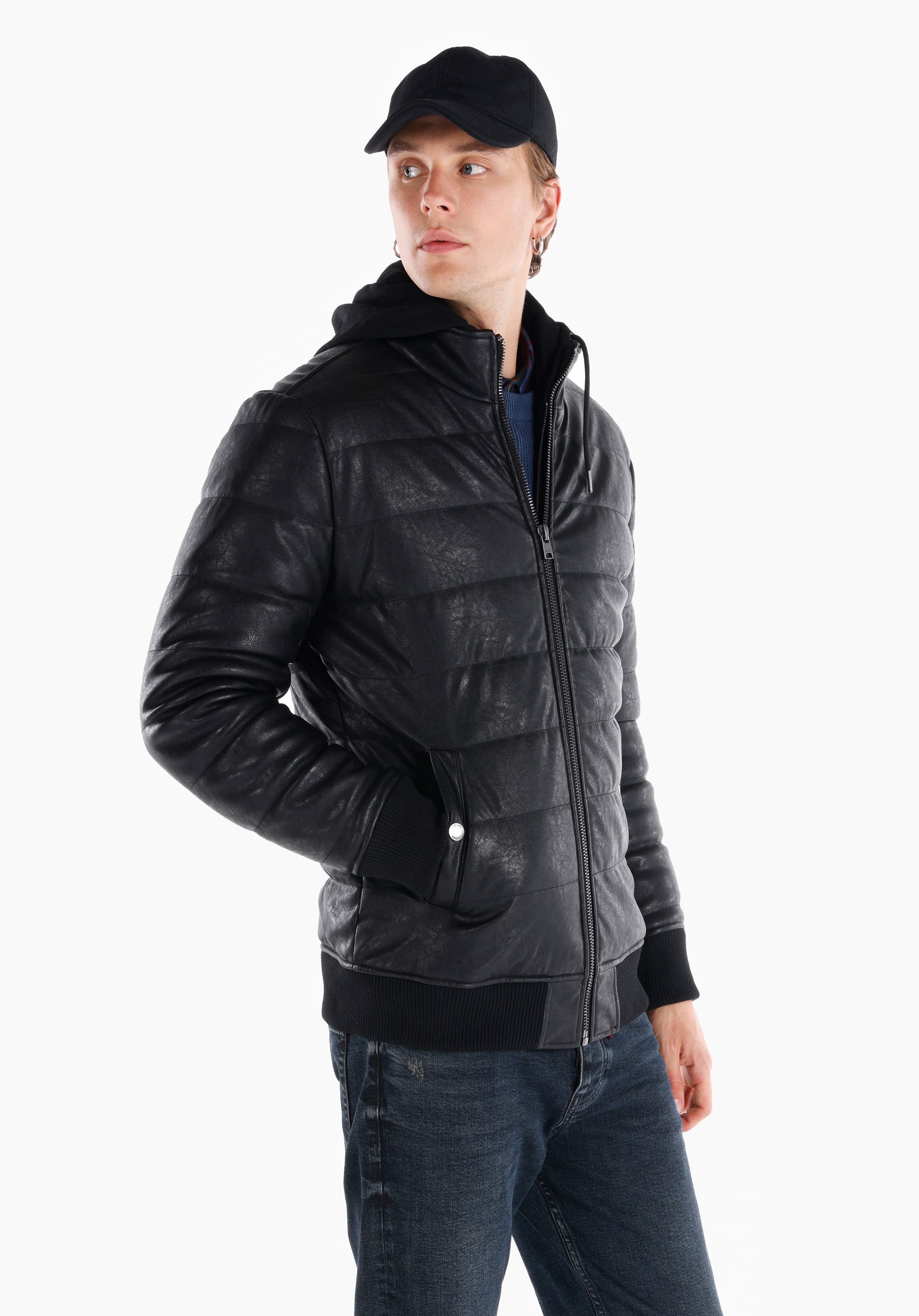 Afișați detalii pentru Jacheta De Barbati Negru Slim Fit  Cl1064987