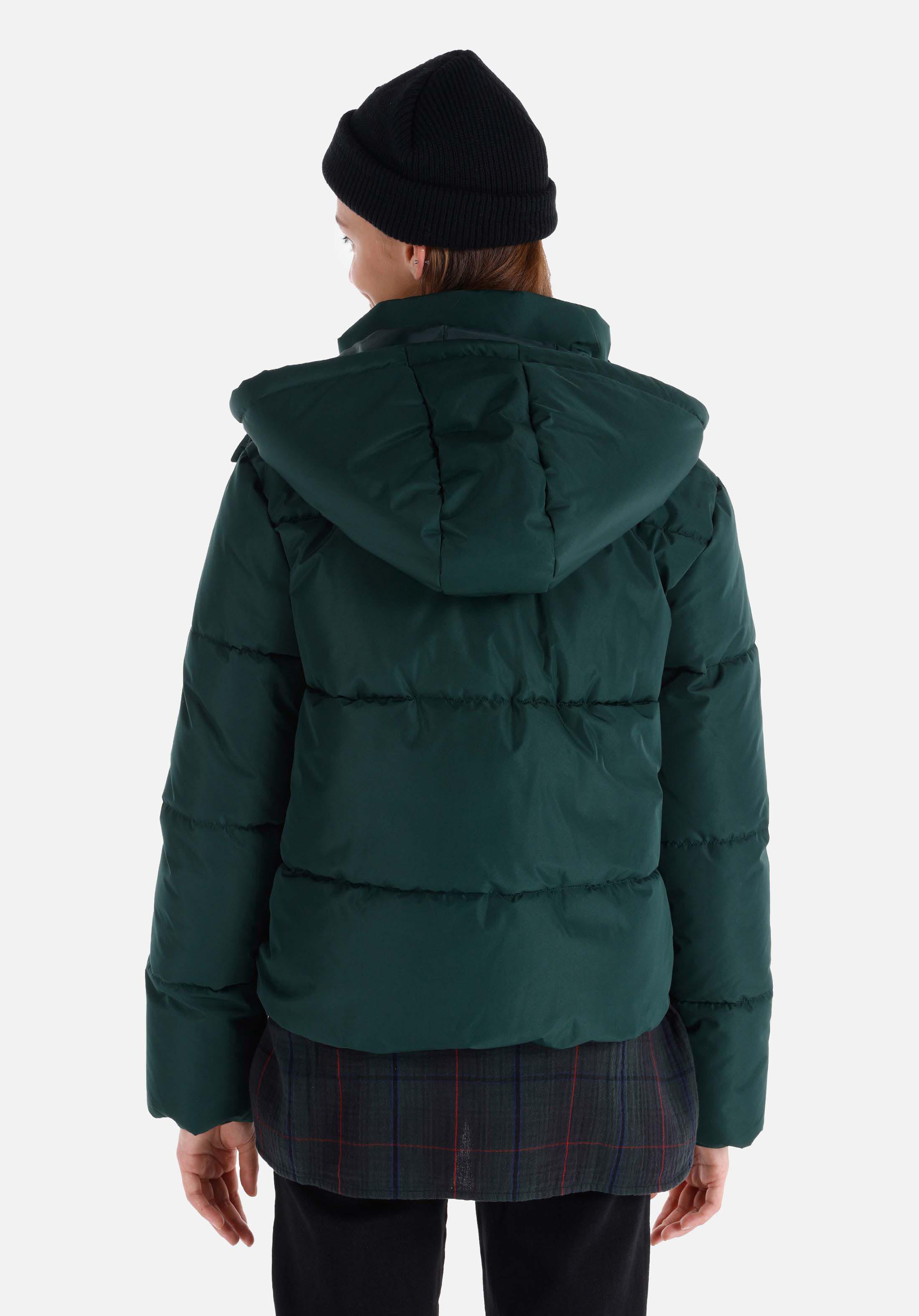 Afișați detalii pentru Regular Fit Glugă Căptușit Cu Fermoar Verde Pentru Femei