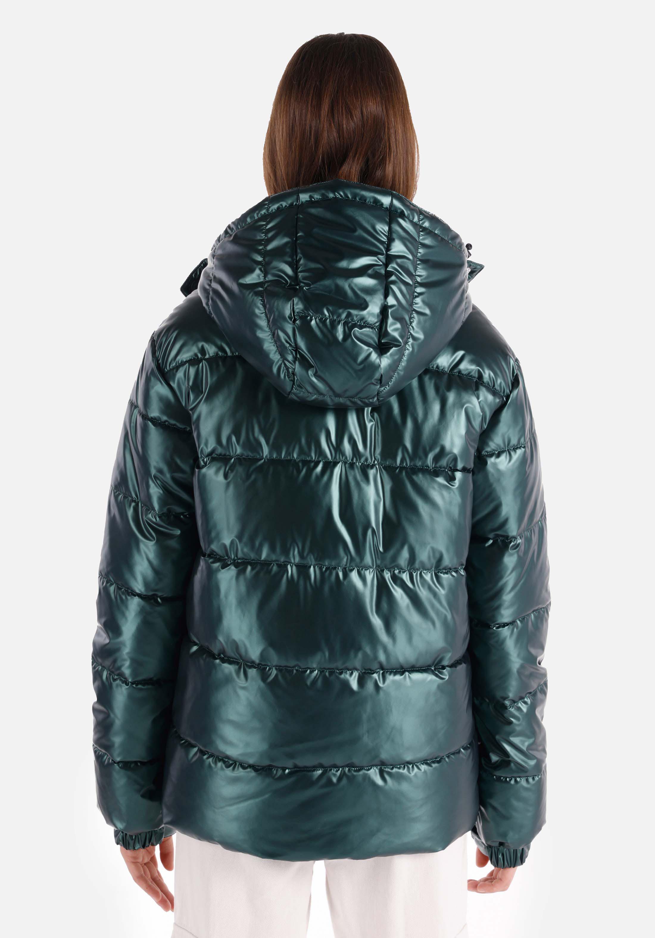 Afișați detalii pentru Regular Fit Glugă Căptușit Cu Fermoar Verde Pentru Femei