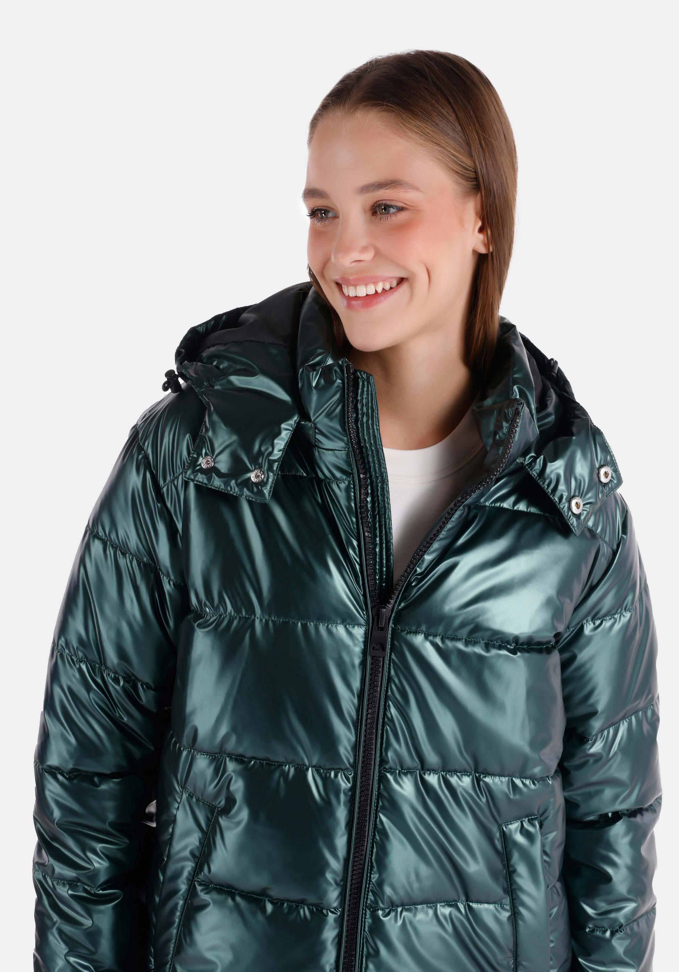 Afișați detalii pentru Regular Fit Glugă Căptușit Cu Fermoar Verde Pentru Femei