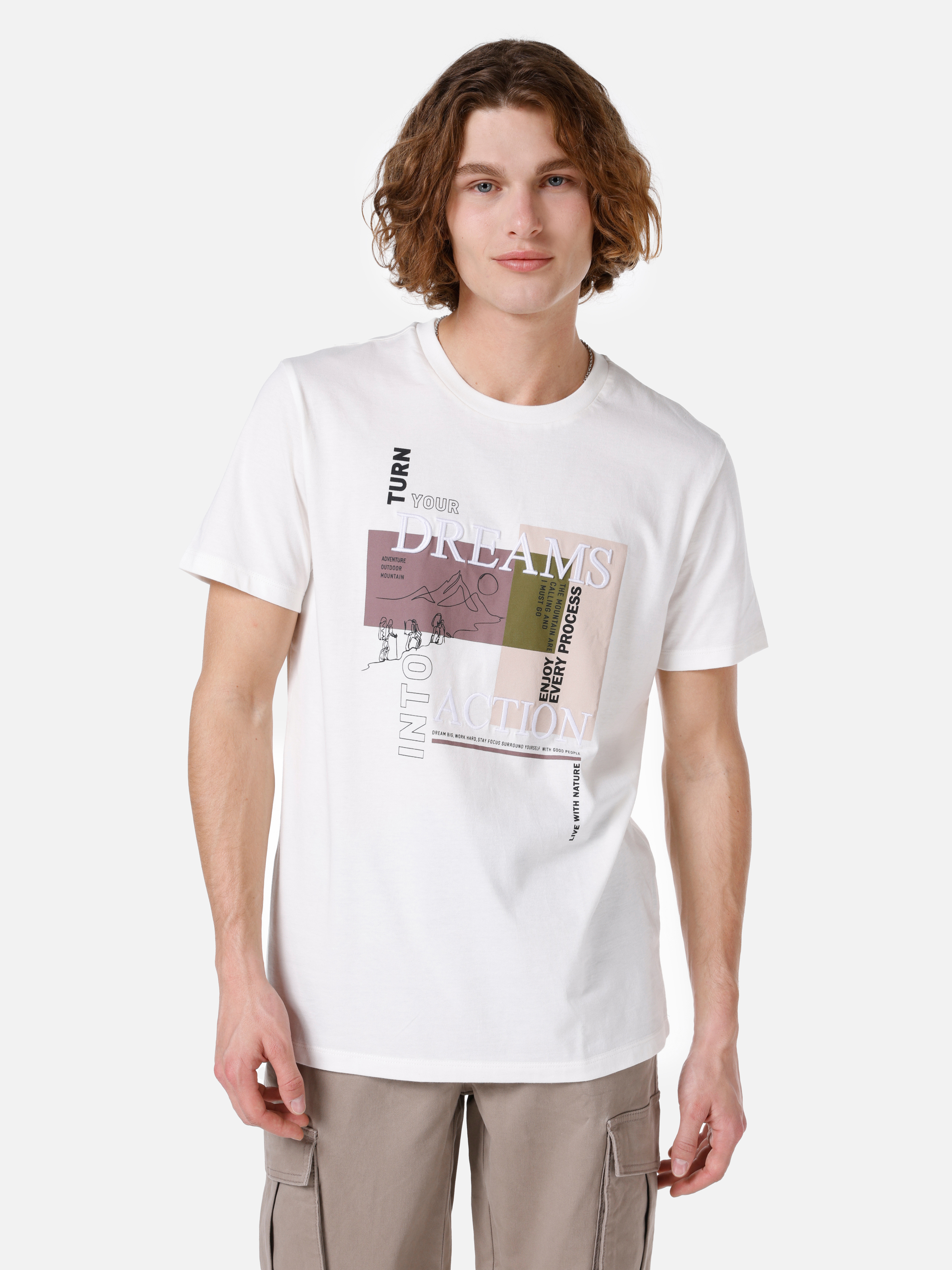 Afișați detalii pentru Tricou Cu Maneca Scurta De Barbati Alb Regular Fit  Cl1066842