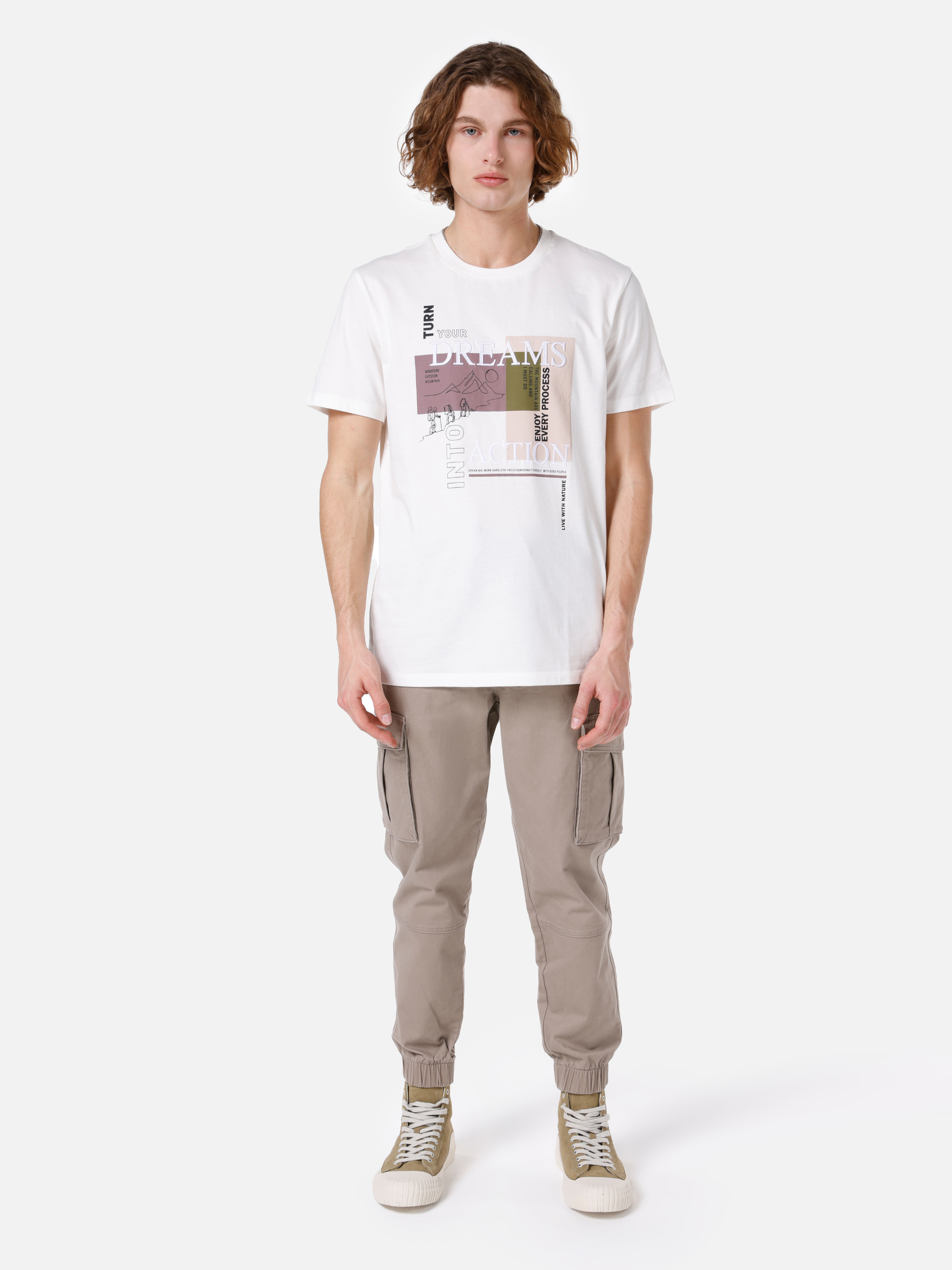 Afișați detalii pentru Tricou Cu Maneca Scurta De Barbati Alb Regular Fit  Cl1066842