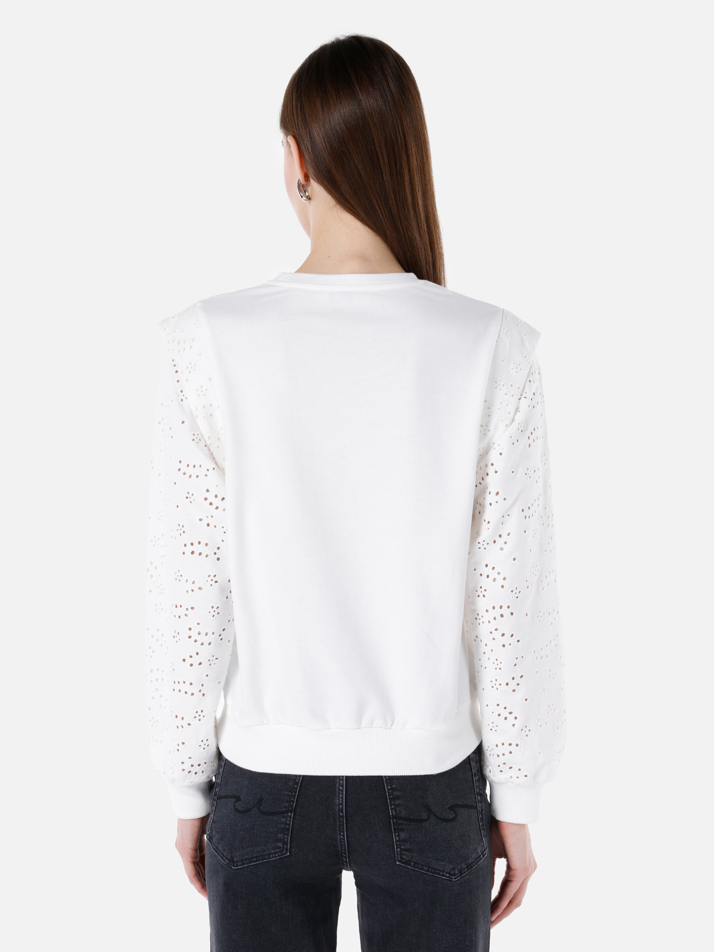 Afișați detalii pentru Hanorac / Bluza De Dama Alb Regular Fit  Cl1067956
