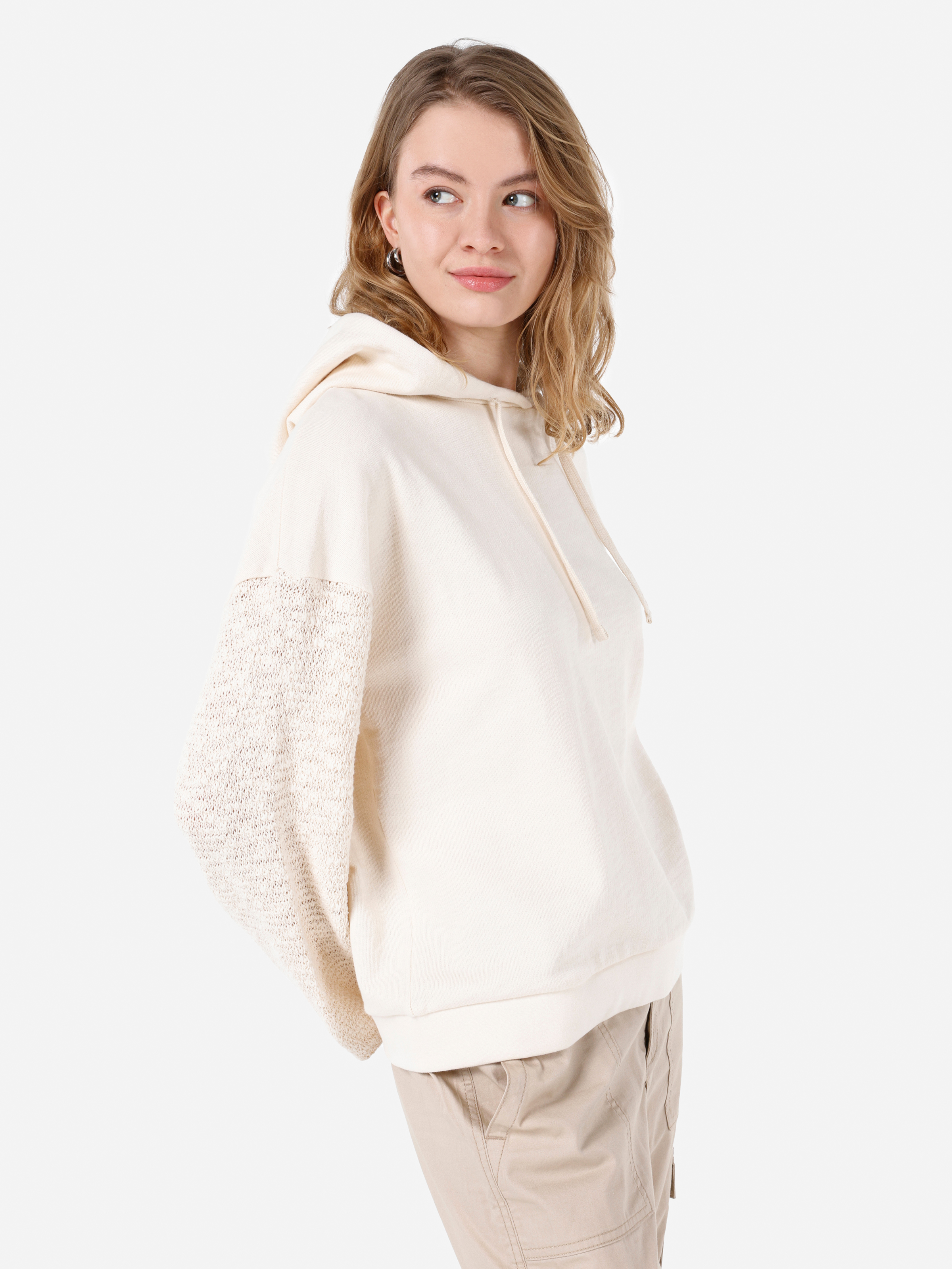 Afișați detalii pentru Hanorac / Bluza De Dama Ecru Regular Fit  Cl1068108