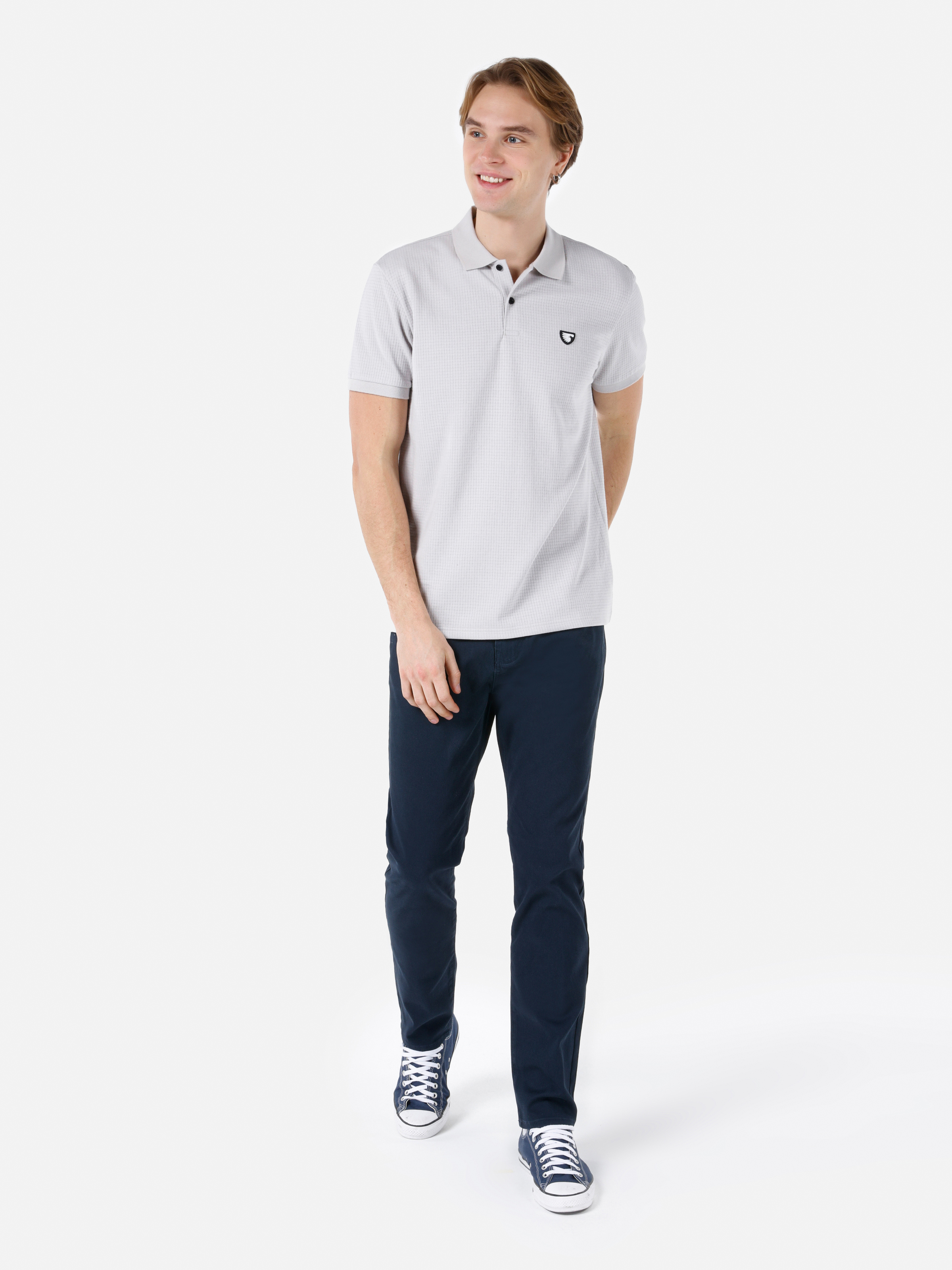 Afișați detalii pentru Tricou Polo Cu Maneca Scurta De Barbati Alb Regular Fit  Cl1068257