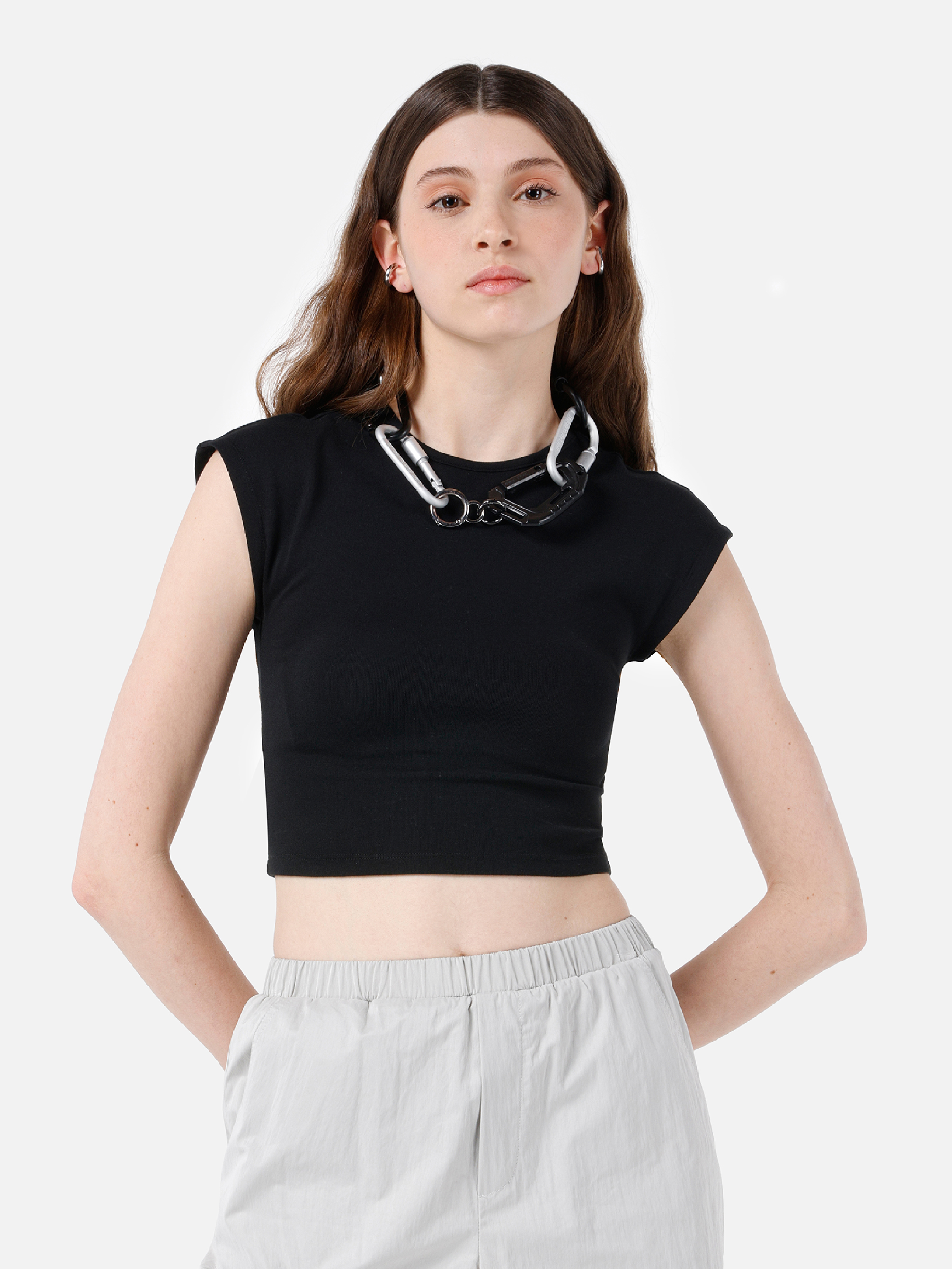 Afișați detalii pentru Tricou Cu Maneca Scurta De Dama Negru Slim Fit  Cl1068561