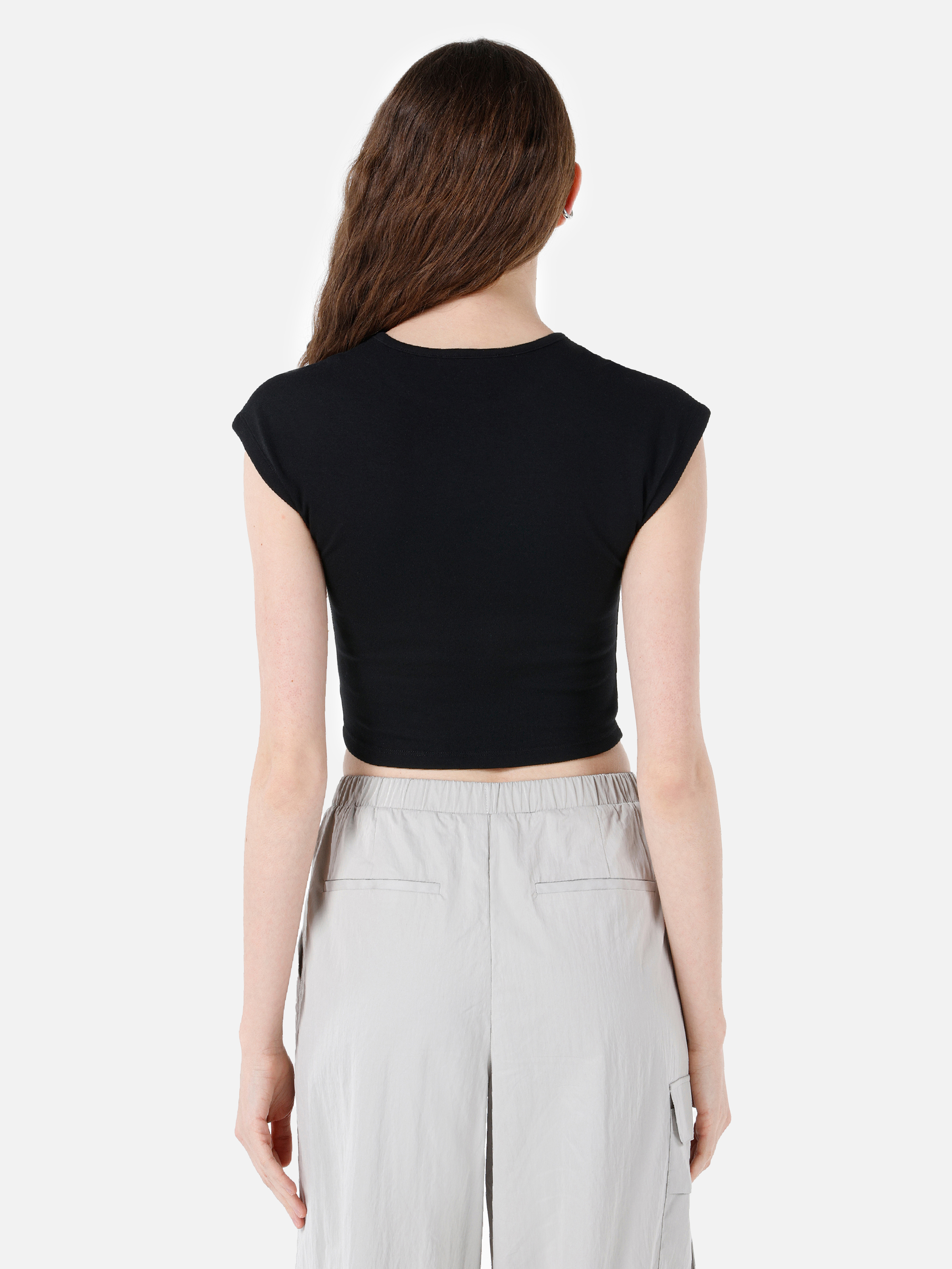 Afișați detalii pentru Tricou Cu Maneca Scurta De Dama Negru Slim Fit  Cl1068561