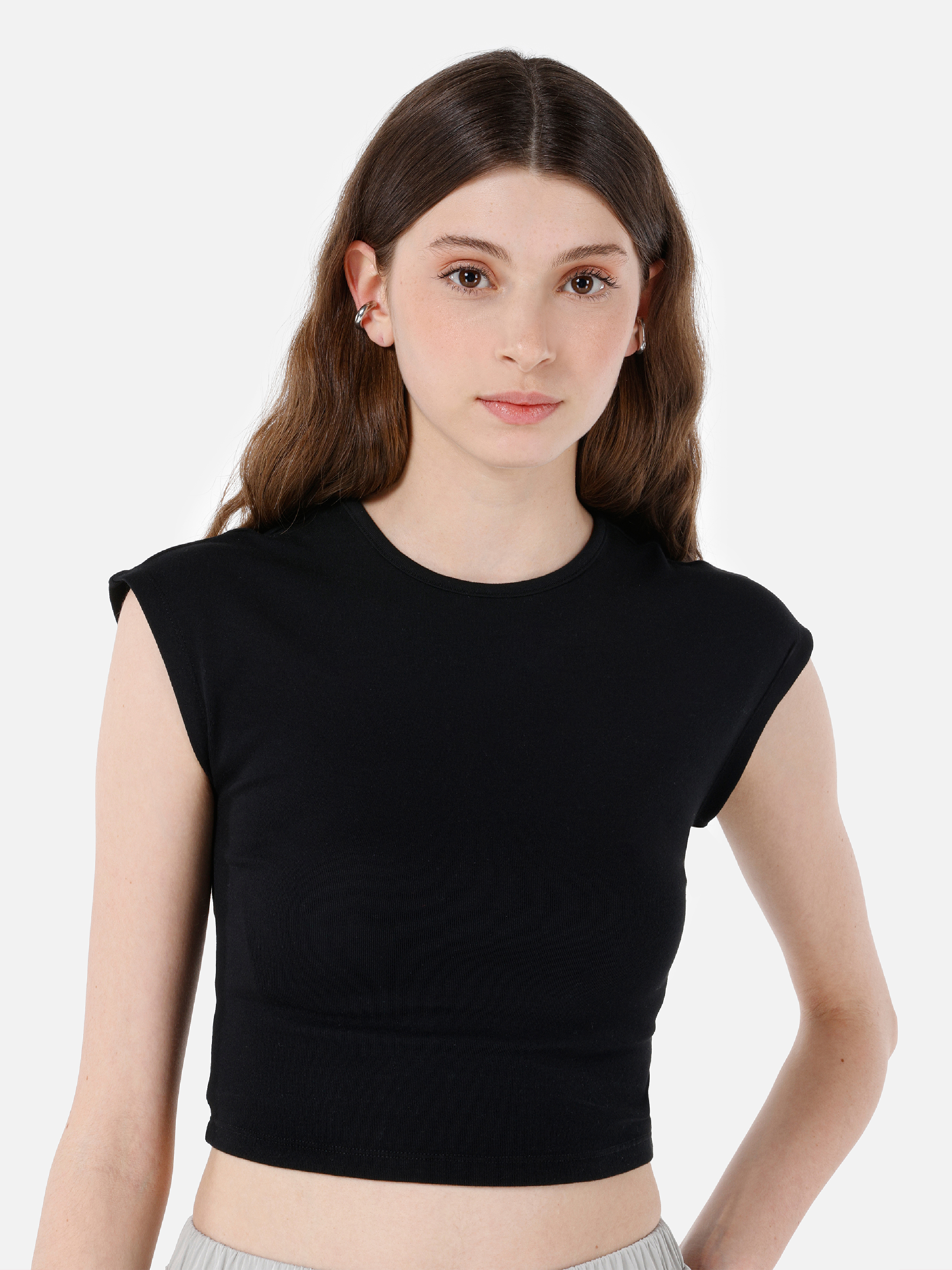 Afișați detalii pentru Tricou Cu Maneca Scurta De Dama Negru Slim Fit  Cl1068561