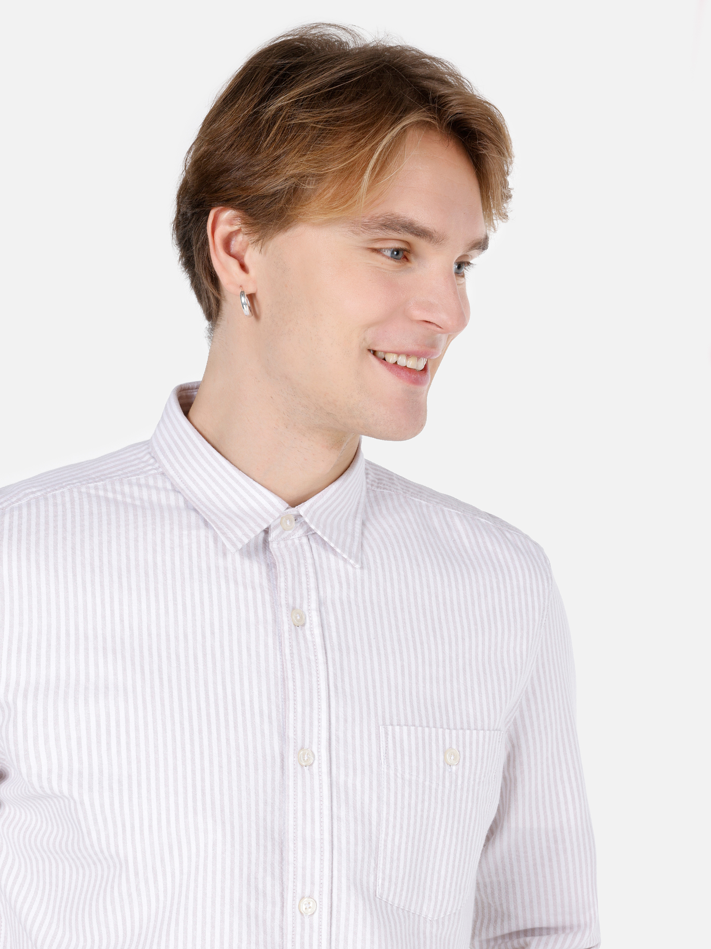 Afișați detalii pentru Camasa Cu Maneca Lunga De Barbati Bej Slim Fit  Cl1066850