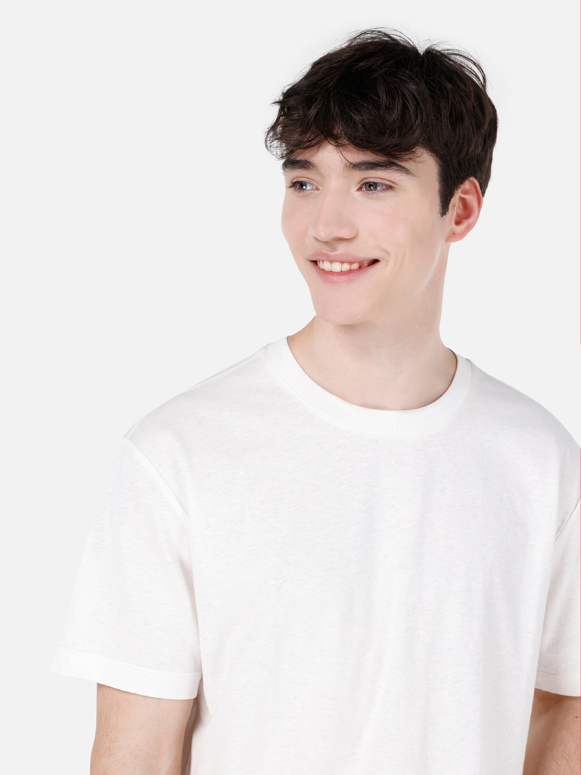Afișați detalii pentru Comfort Fit Round Neck Drept Bărbați Alb Short Tricou Cu Mânecă Scurtă
