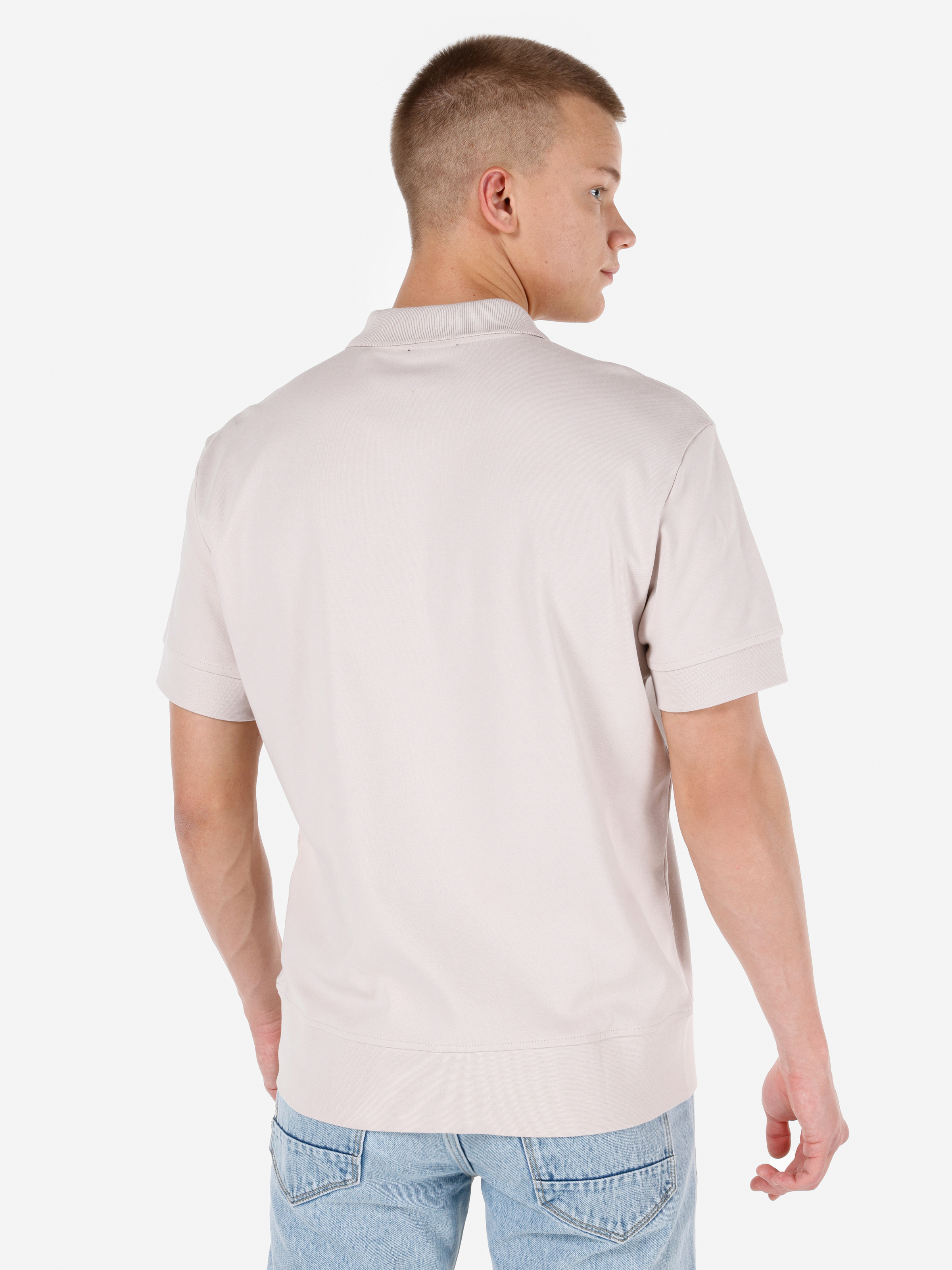Afișați detalii pentru Tricou Polo Cu Maneca Scurta De Barbati Bej Comfort Fit  Cl1066820