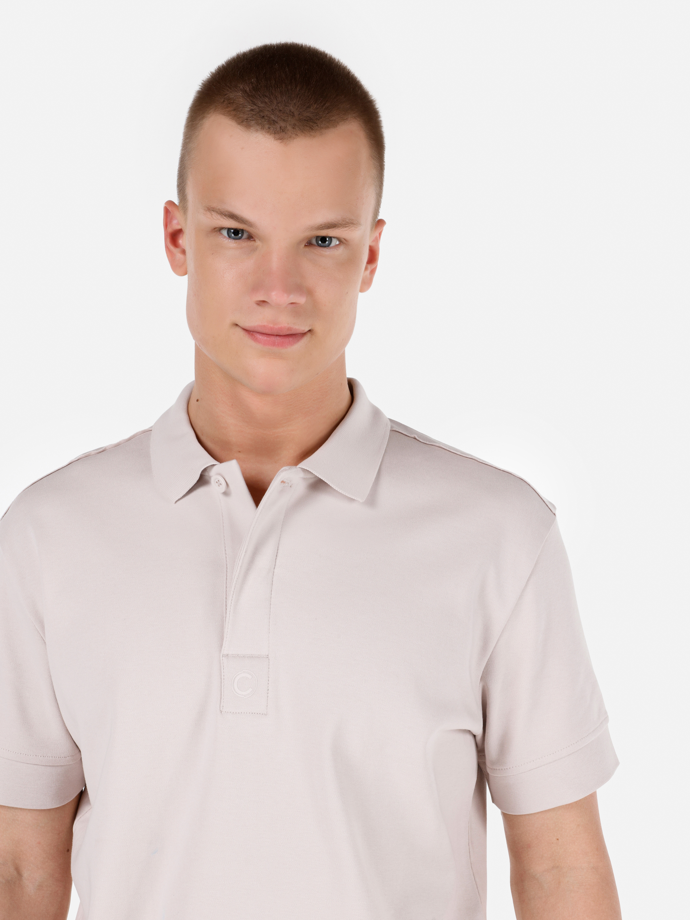 Afișați detalii pentru Tricou Polo Cu Maneca Scurta De Barbati Bej Comfort Fit  Cl1066820