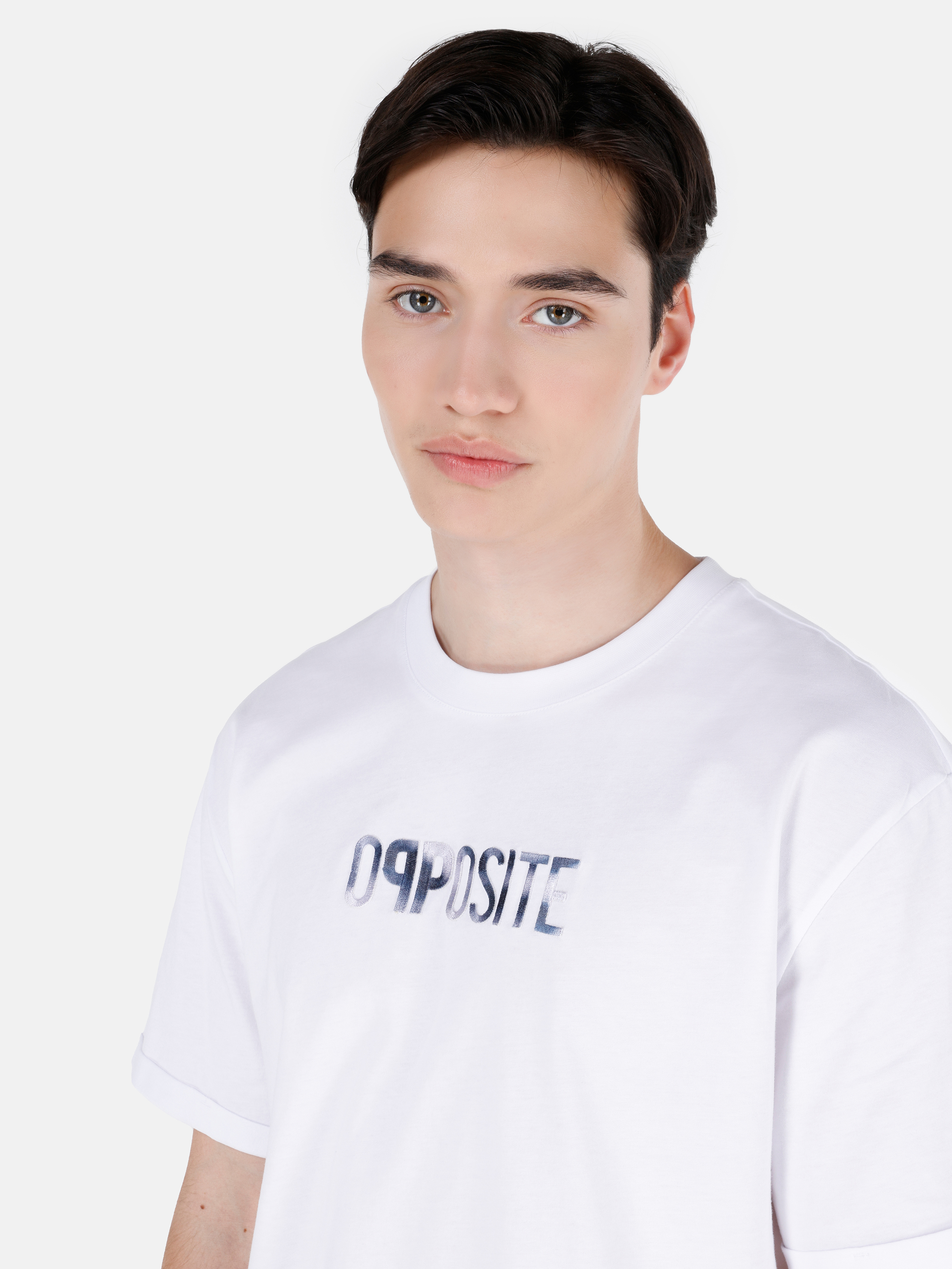 Afișați detalii pentru Comfort Fit Round Neck Drept Bărbați Alb Short Tricou Cu Mânecă Scurtă