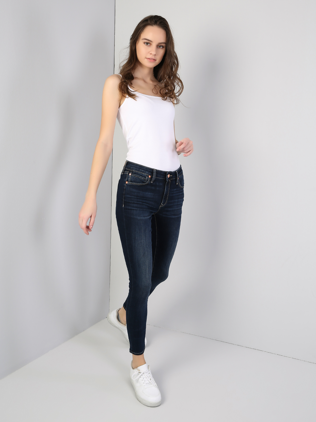 Afișați detalii pentru Pantaloni De Dama Albastru Super Slim Fit 759 Lara Cl1041212