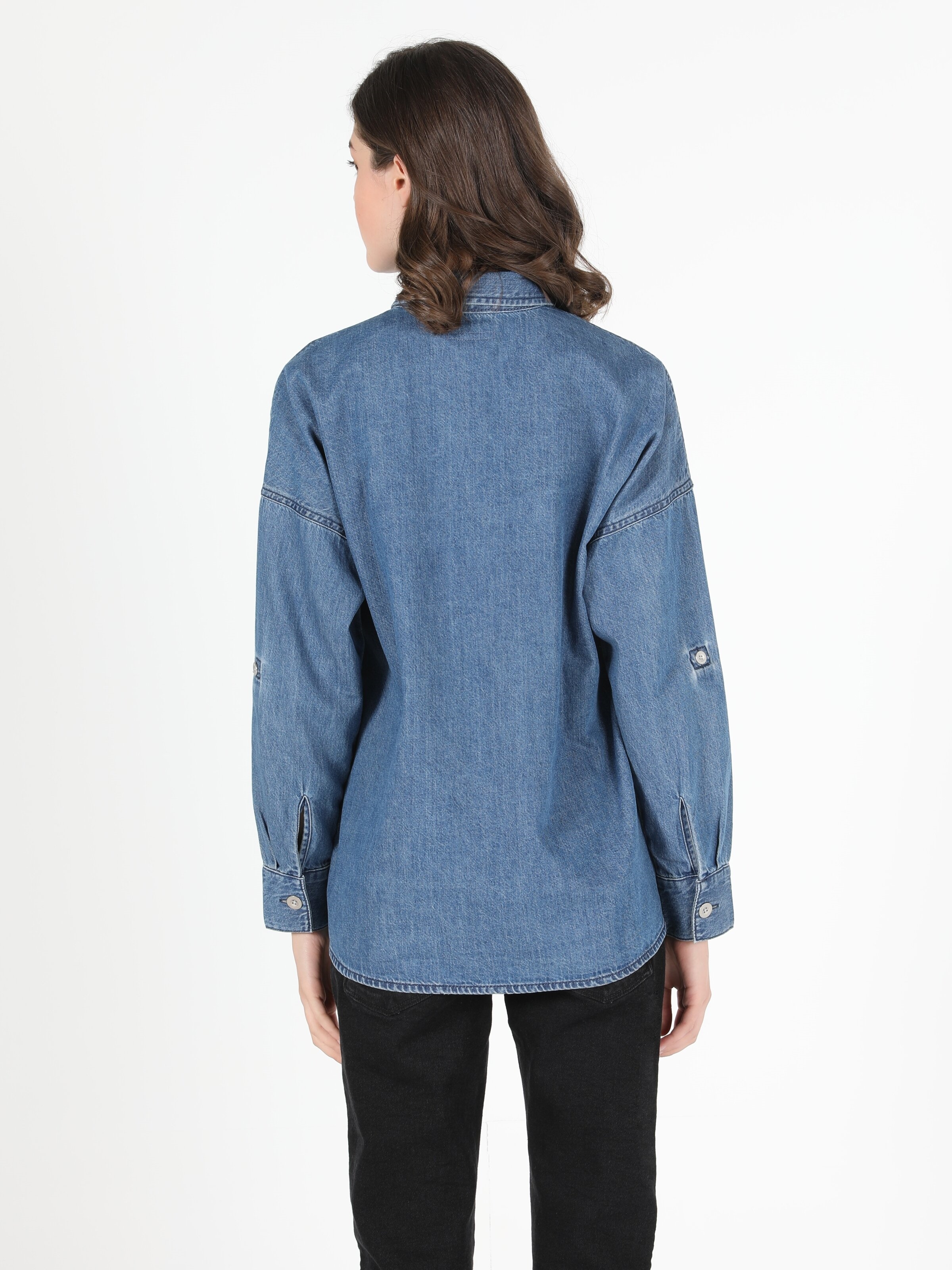 Afișați detalii pentru Camasa Cu Maneca Lunga De Dama Denim Oversize Fit  Cl1051208