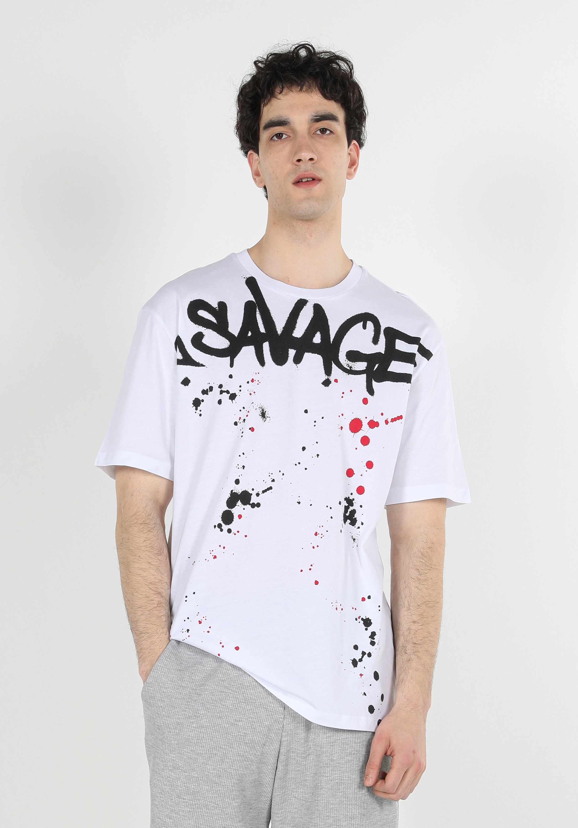 Afișați detalii pentru Tricou Cu Maneca Scurta De Barbati Alb Oversize Fit  Cl1058672