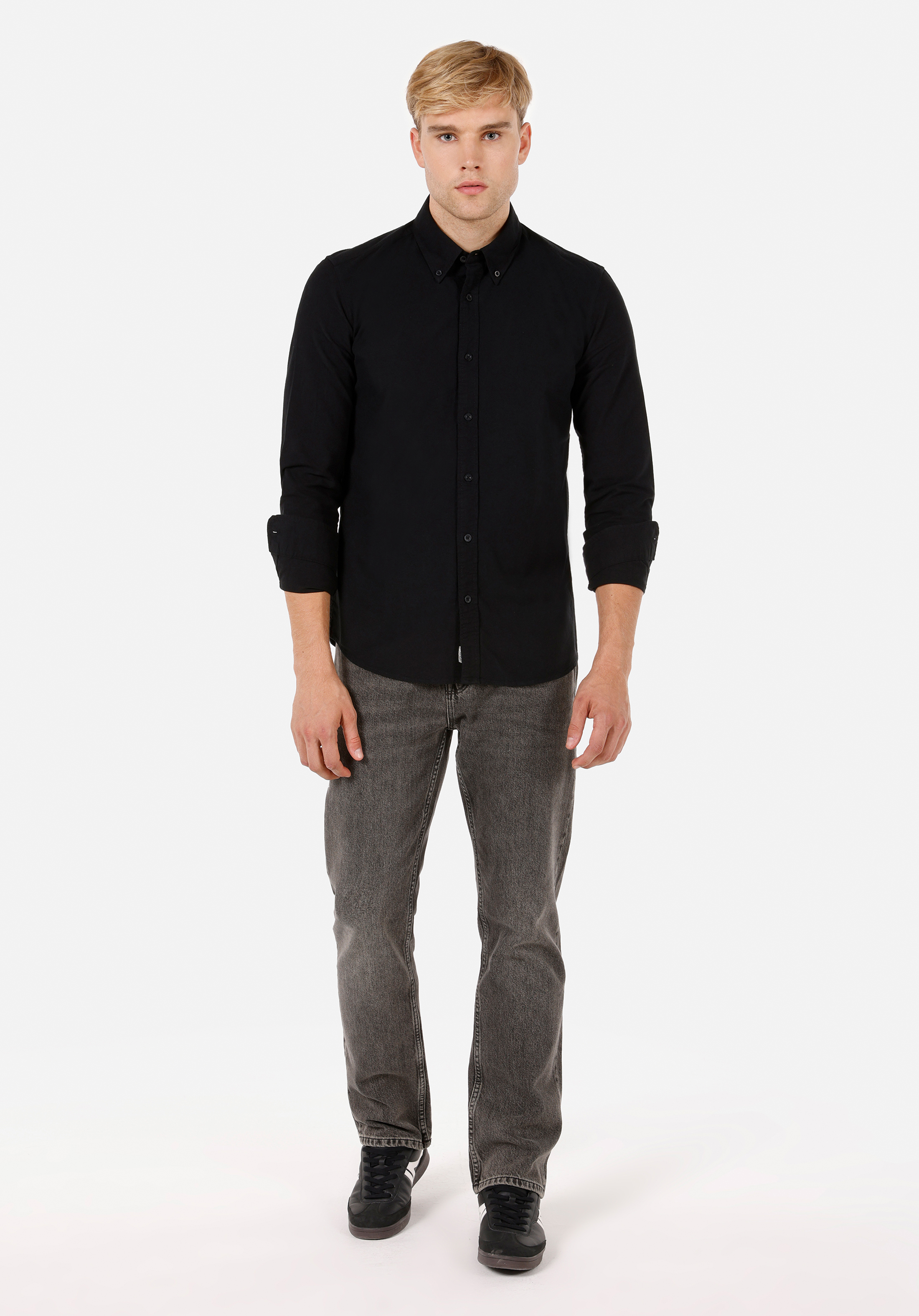 Afișați detalii pentru Camasa Cu Maneca Lunga De Barbati Negru Slim Fit  Cl1071394