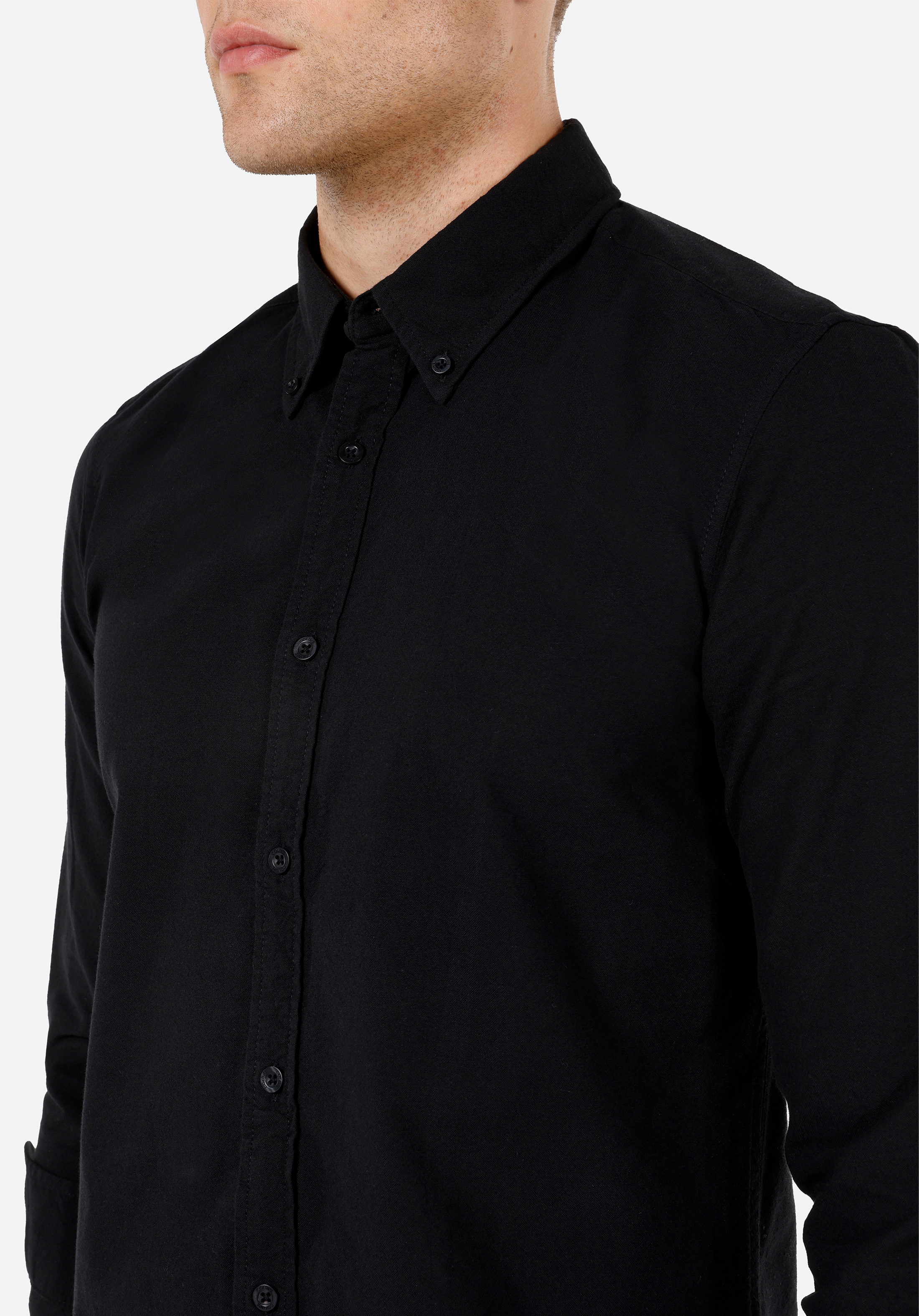 Afișați detalii pentru Camasa Cu Maneca Lunga De Barbati Negru Slim Fit  Cl1071394