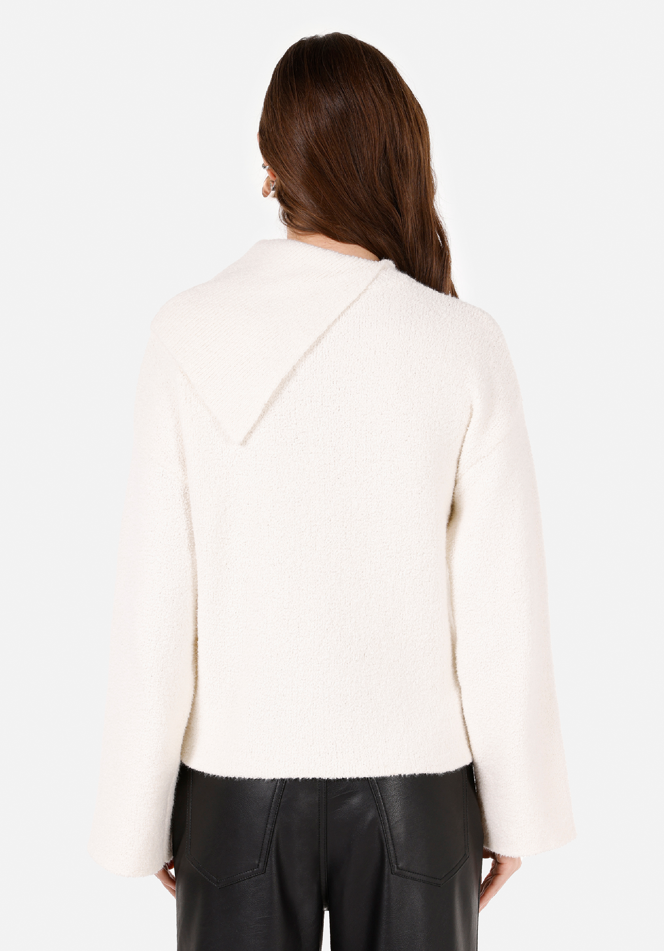 Afișați detalii pentru Pulover Ecru Pentru Femei Regular Fit Turtleneck