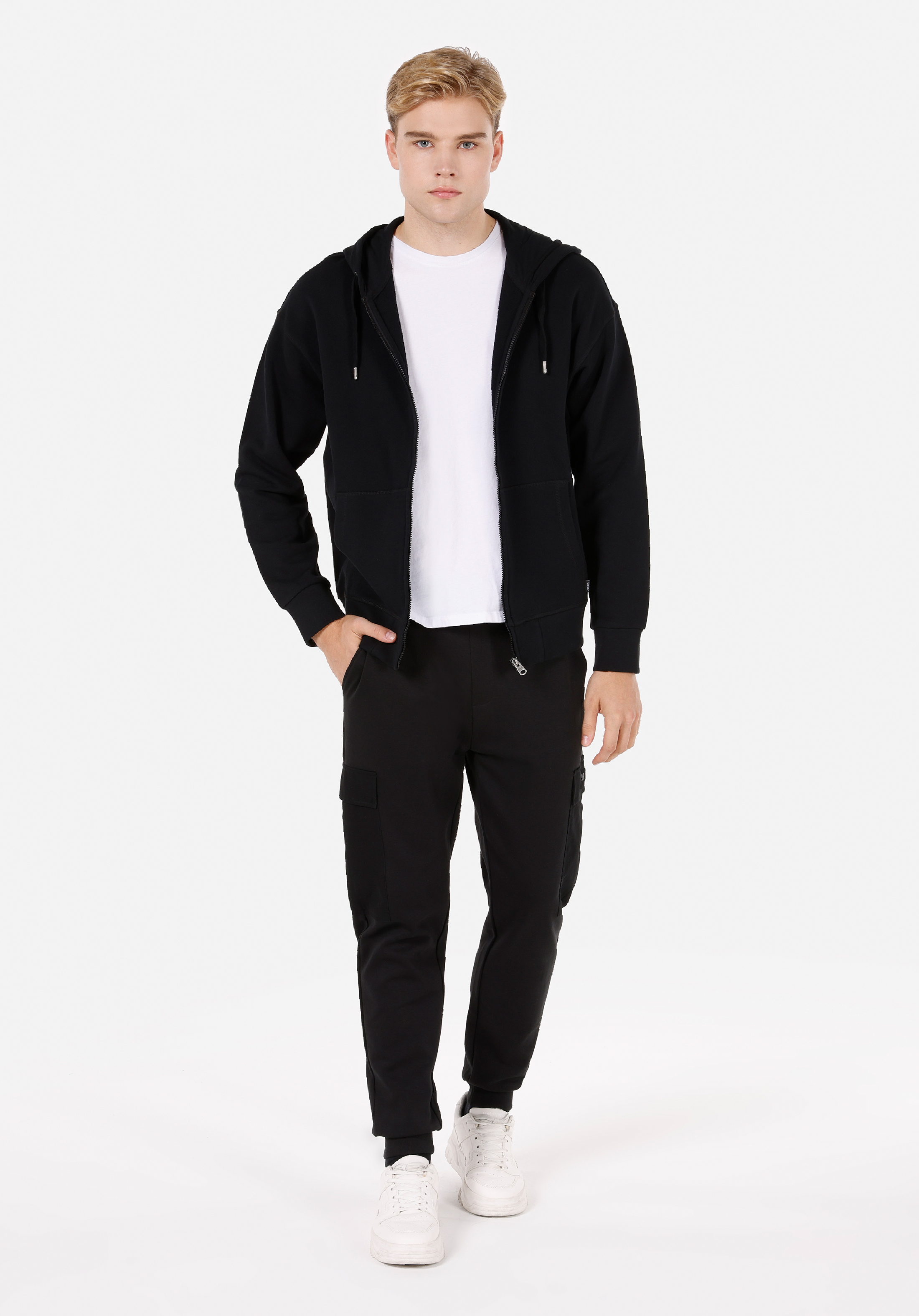 Afișați detalii pentru Hanorac / Bluza De Barbati Negru Oversize Fit  Cl1070807