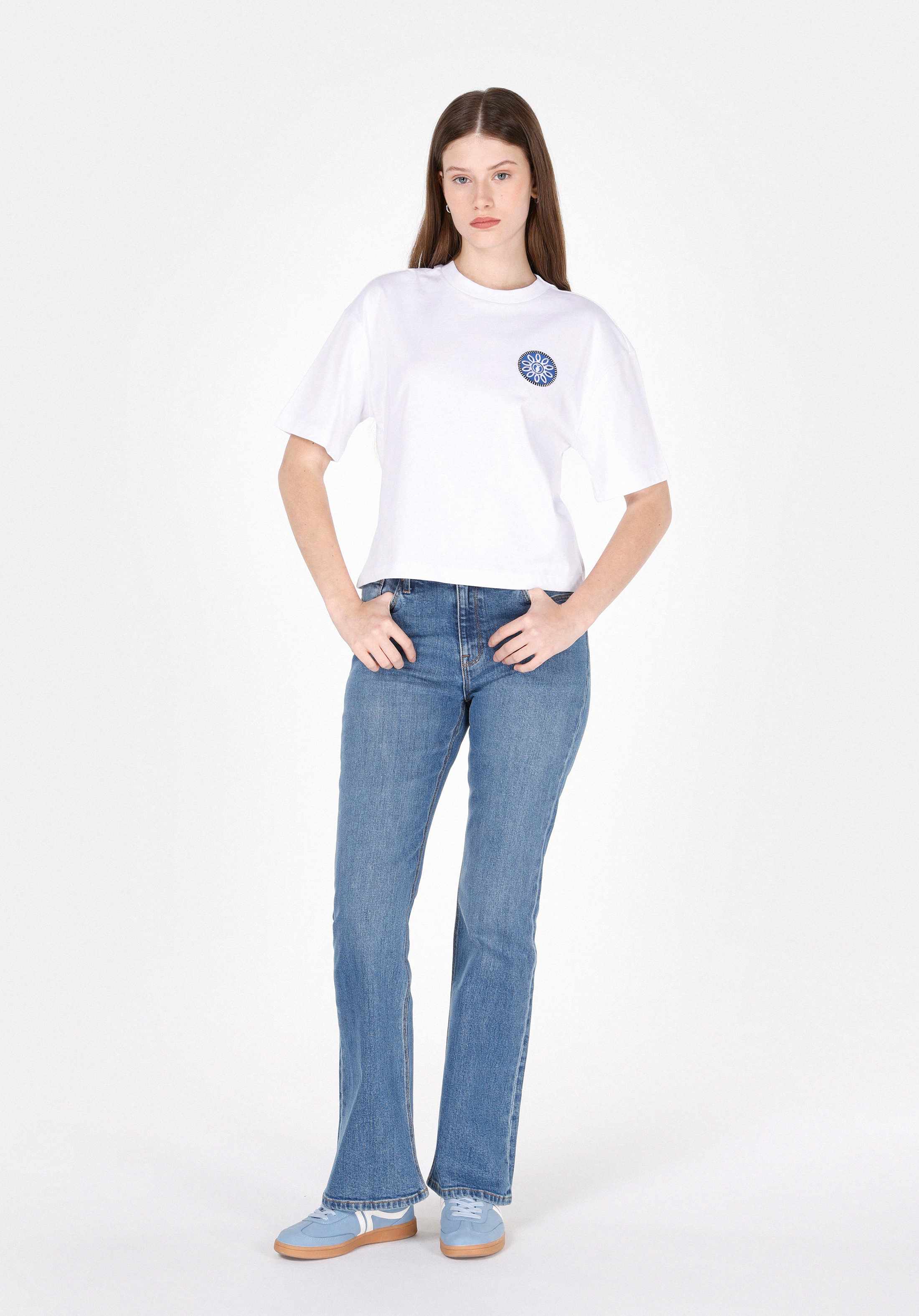 Afișați detalii pentru Pantaloni De Dama Albastru Regular Fit 791 Monica Cl1074400