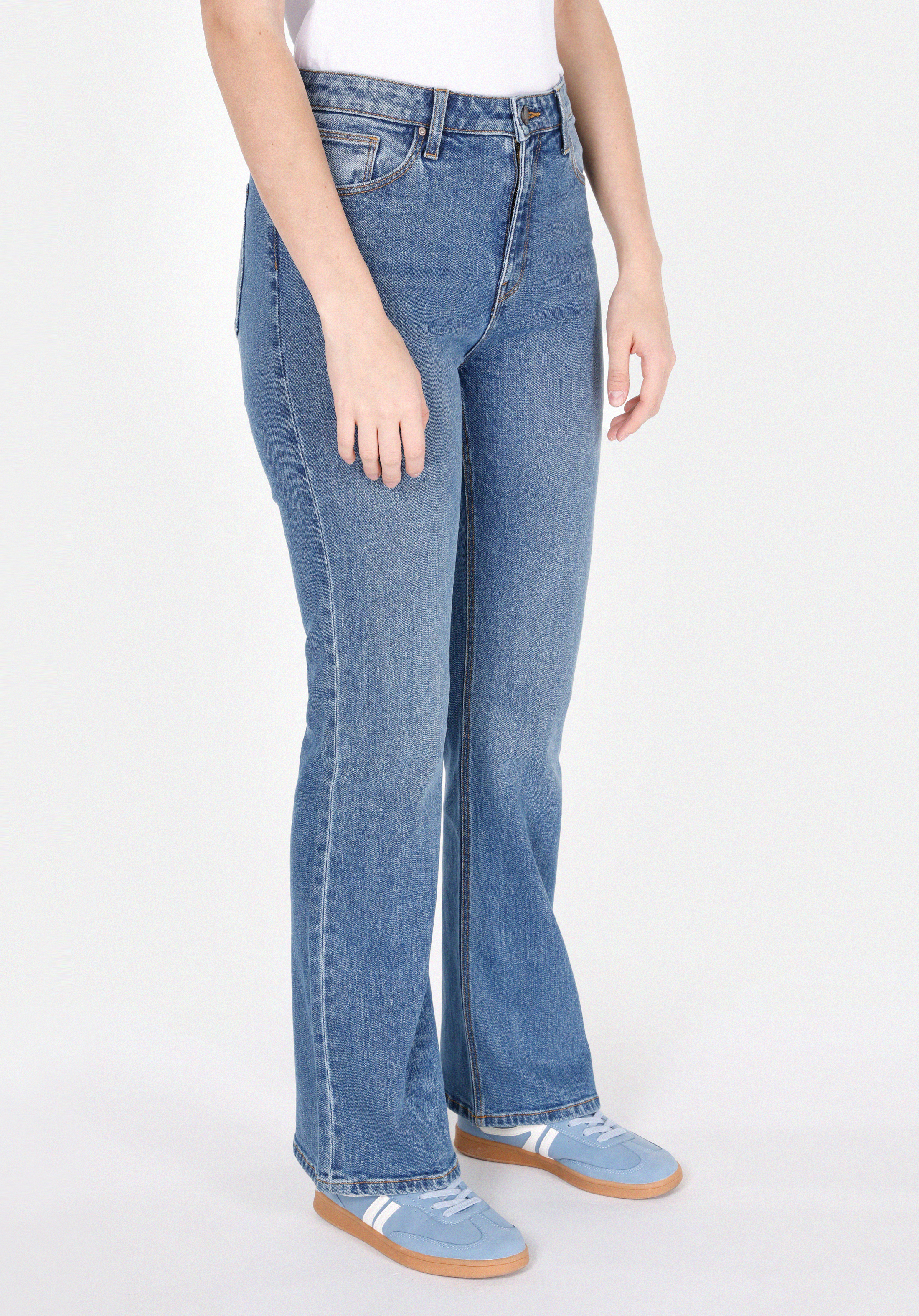 Afișați detalii pentru Pantaloni De Dama Albastru Regular Fit 791 Monica Cl1074400