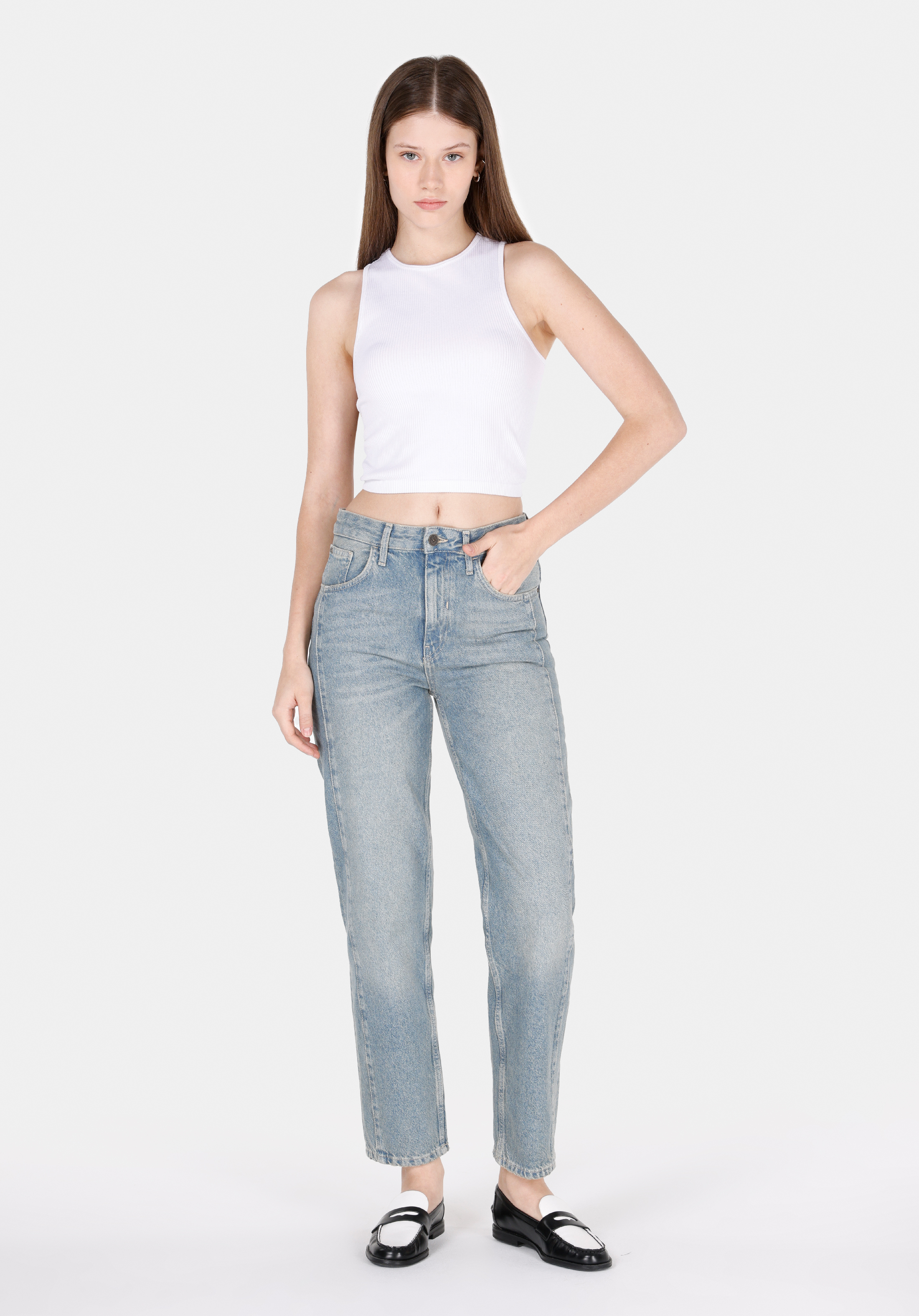 Afișați detalii pentru Pantaloni De Dama Denim Straight Fit 884 LAUREN CL1072274