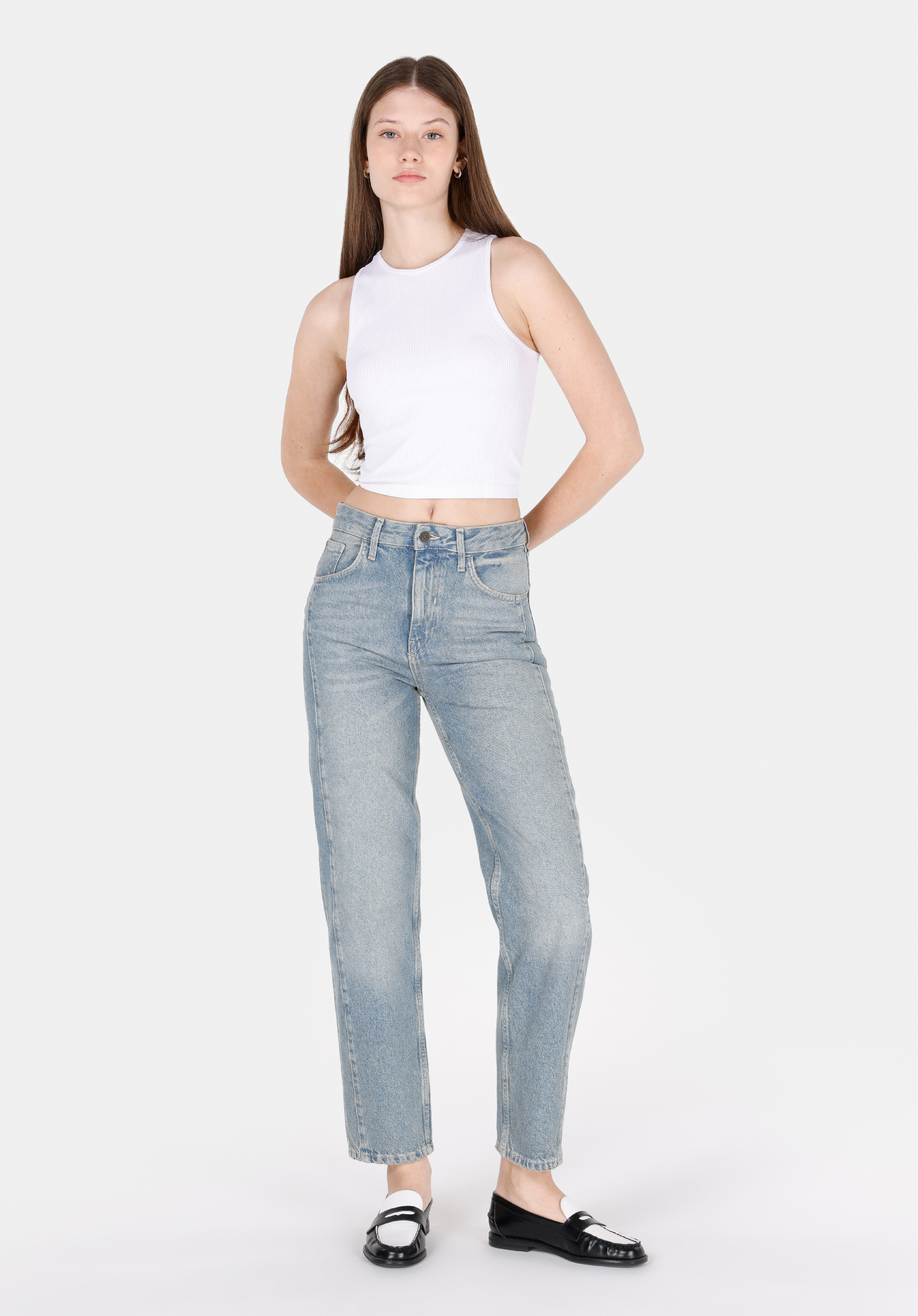 Afișați detalii pentru Pantaloni De Dama Denim Straight Fit 884 LAUREN CL1072274