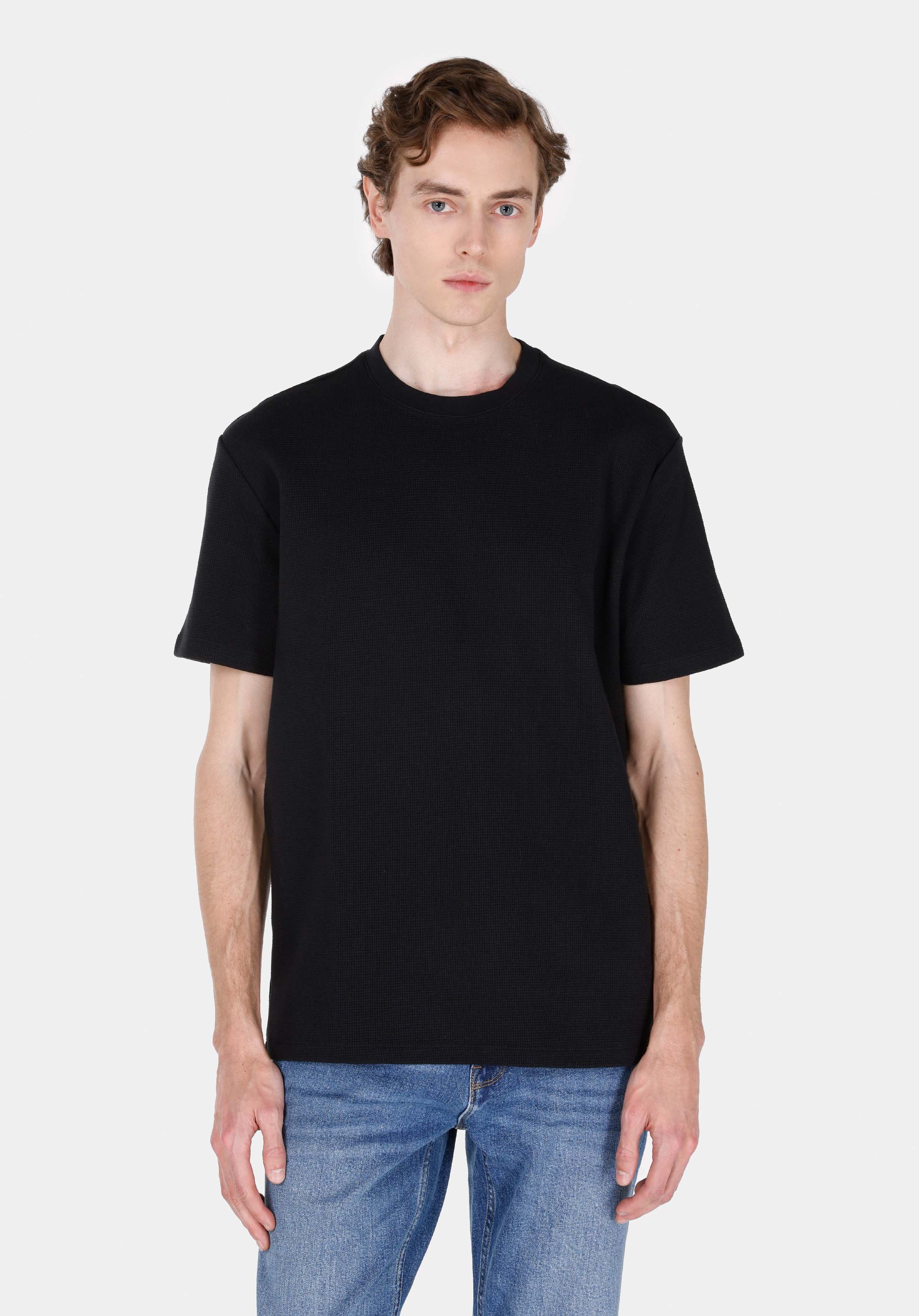 Afișați detalii pentru Tricou Cu Maneca Scurta De Barbati Negru Comfort Fit  Cl1072066