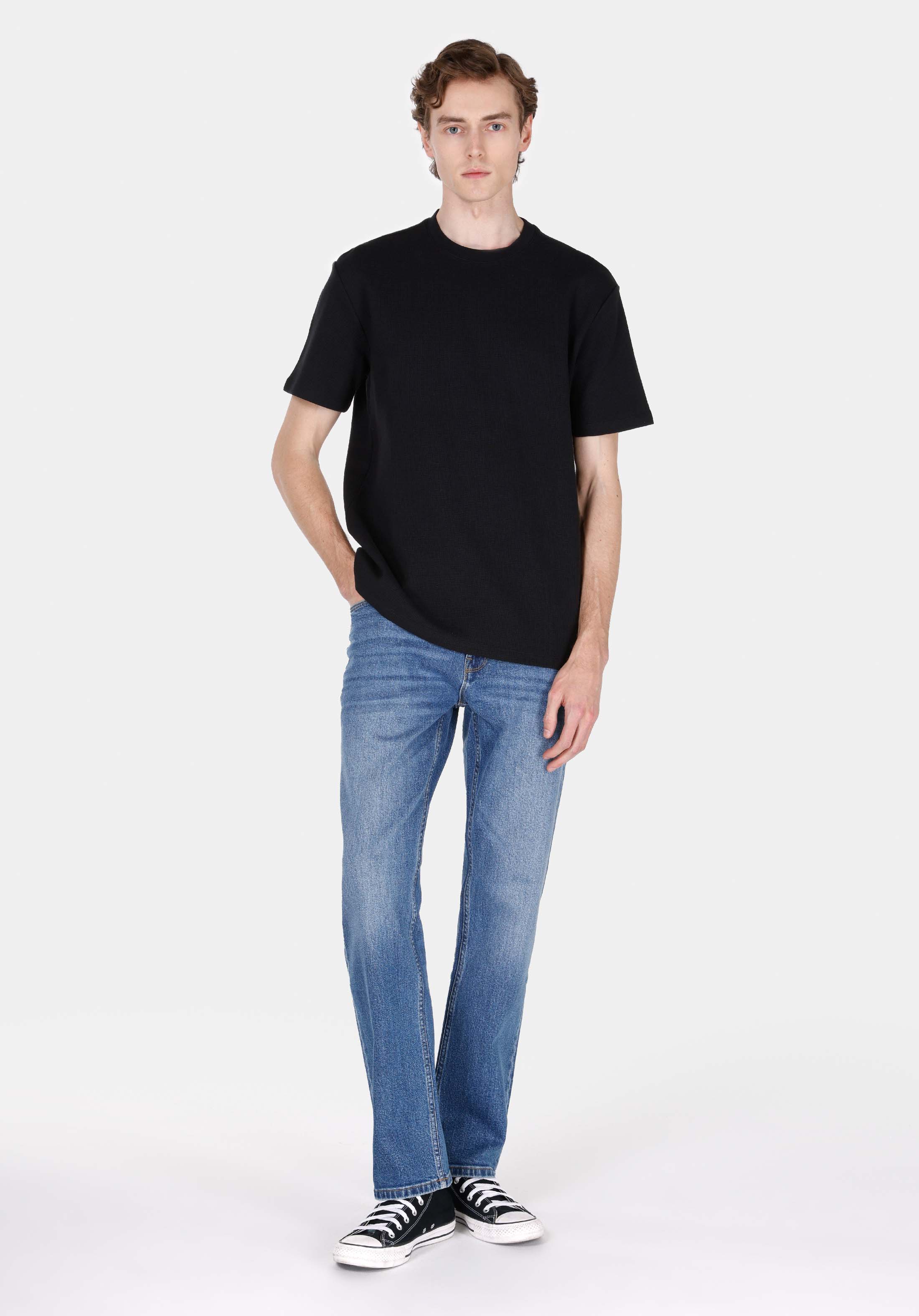 Afișați detalii pentru Tricou Cu Maneca Scurta De Barbati Negru Comfort Fit  Cl1072066