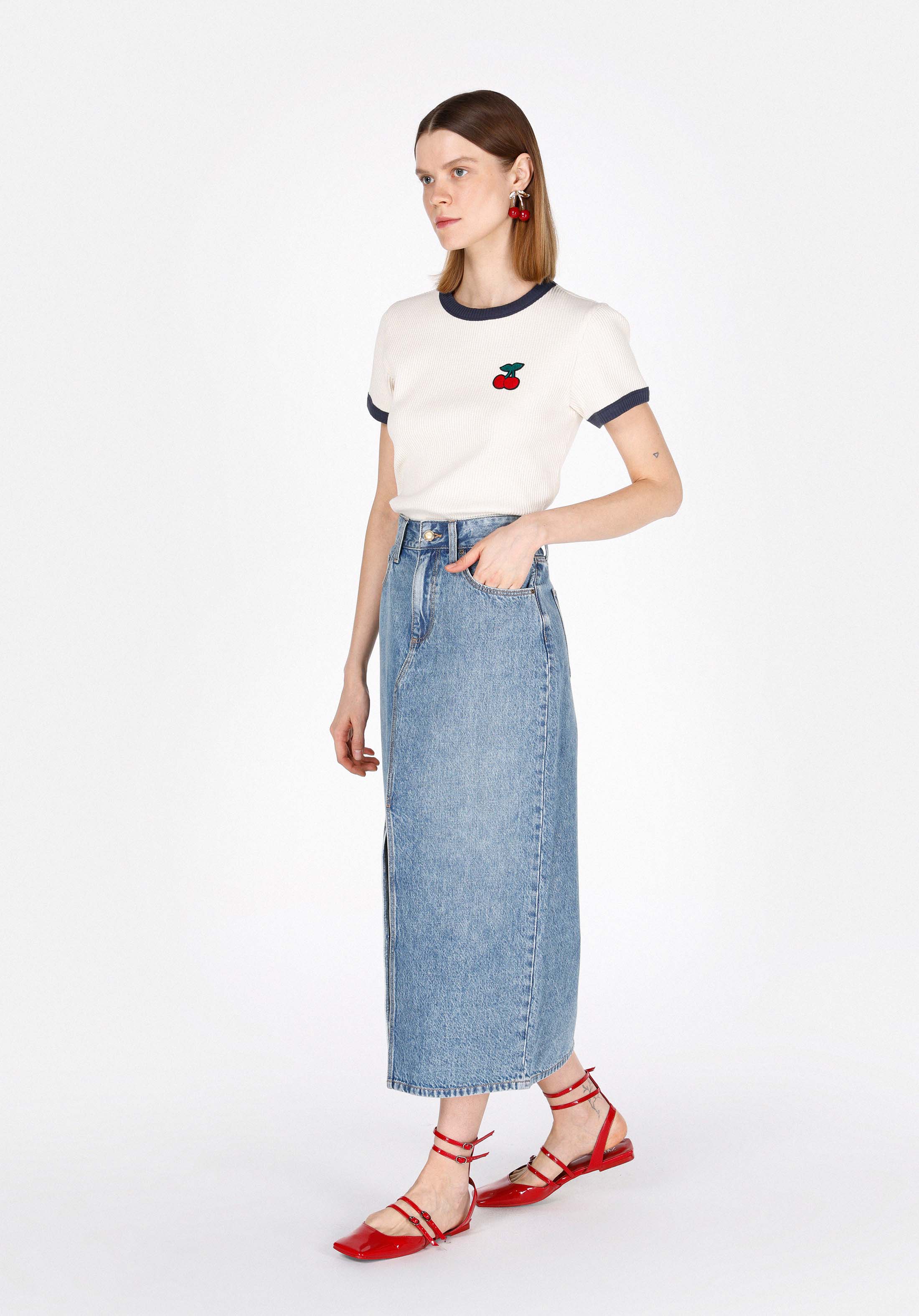 Afișați detalii pentru Fusta De Dama Albastru Slim Fit  Cl1073906