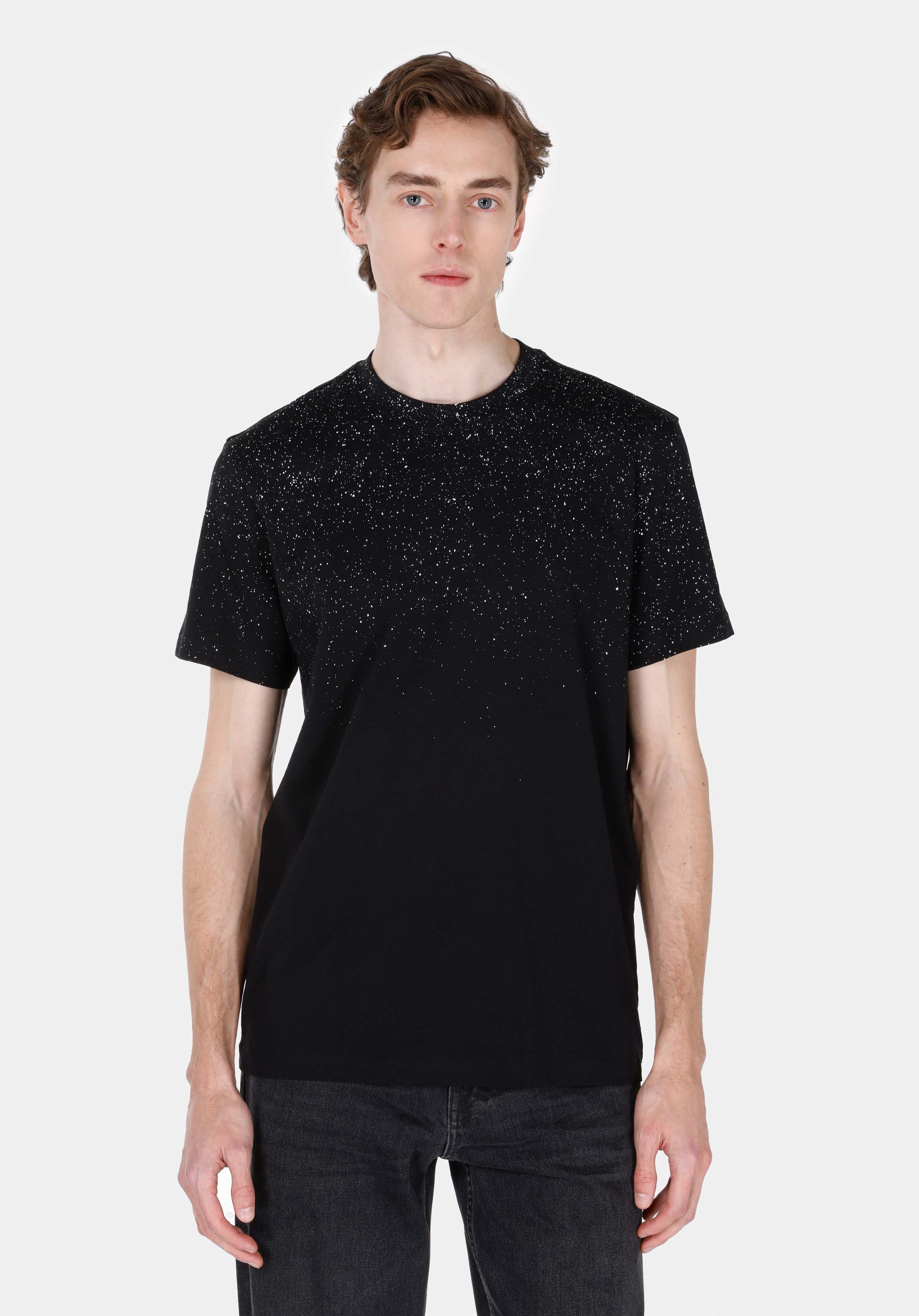 Afișați detalii pentru Tricou Cu Maneca Scurta De Barbati Negru Regular Fit  Cl1073091