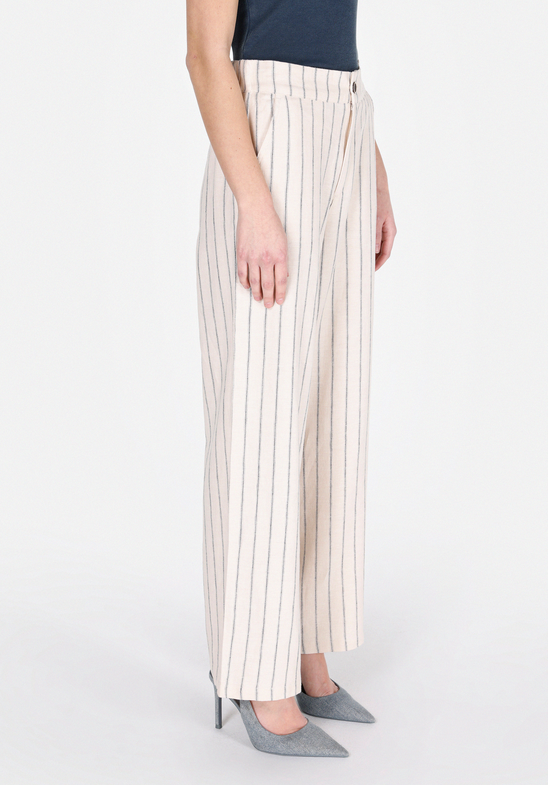 Afișați detalii pentru Pantaloni De Dama Ecru Regular Fit  Cl1074667