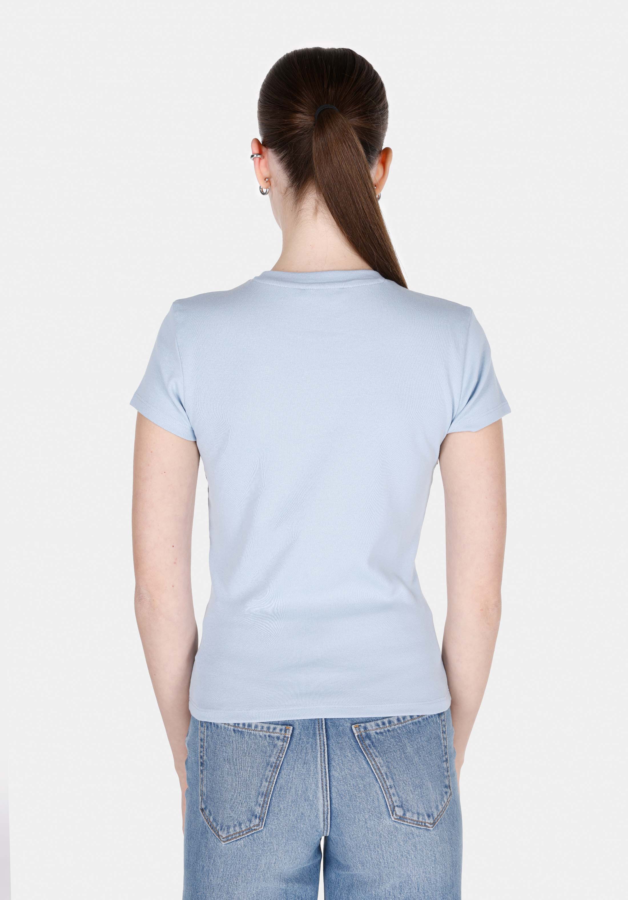Afișați detalii pentru Tricou Cu Maneca Scurta De Dama Albastru Slim Fit  Cl1073597