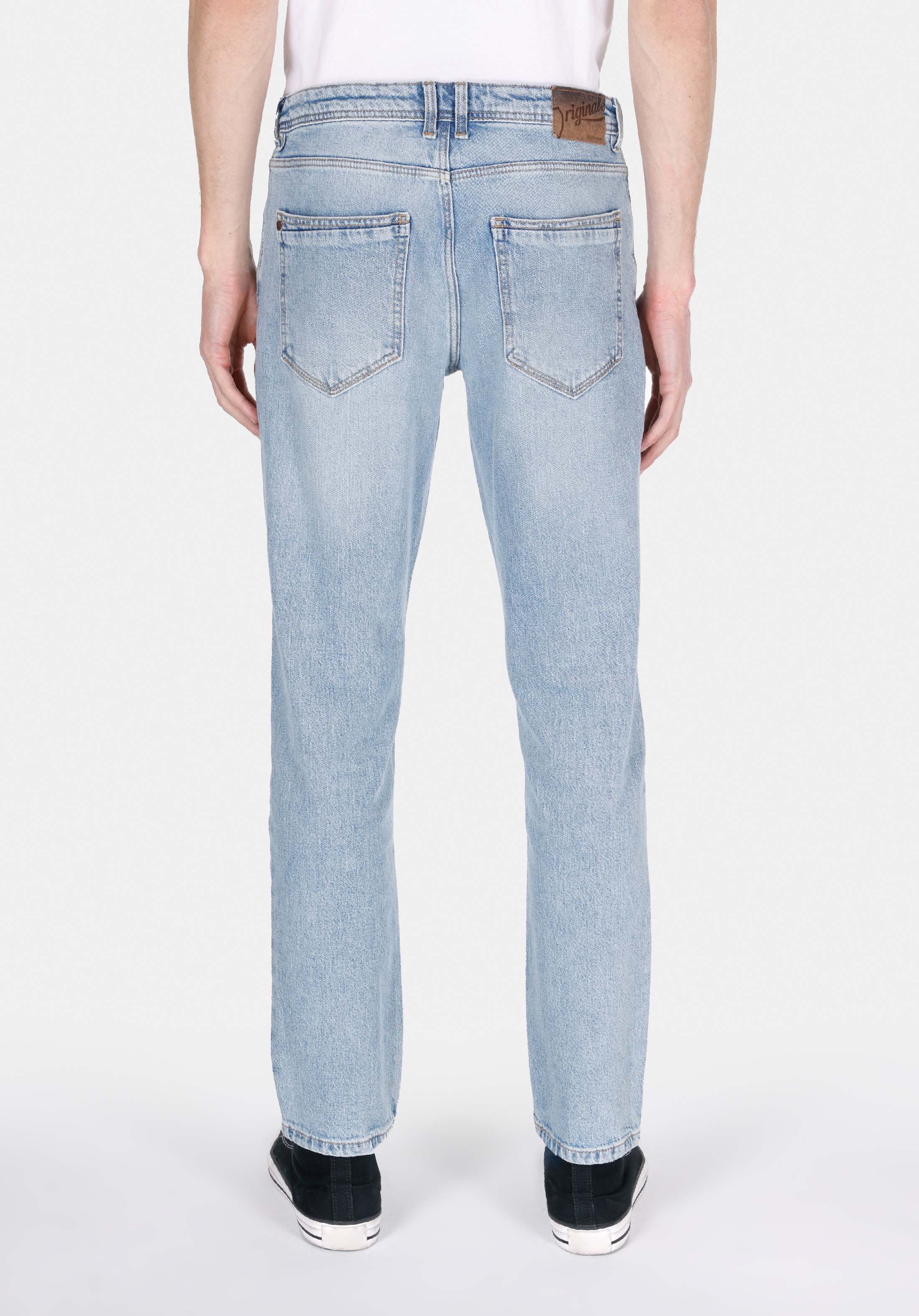 Afișați detalii pentru Pantaloni De Barbati Albastru Straight Fit 044 Karl Cl1073395
