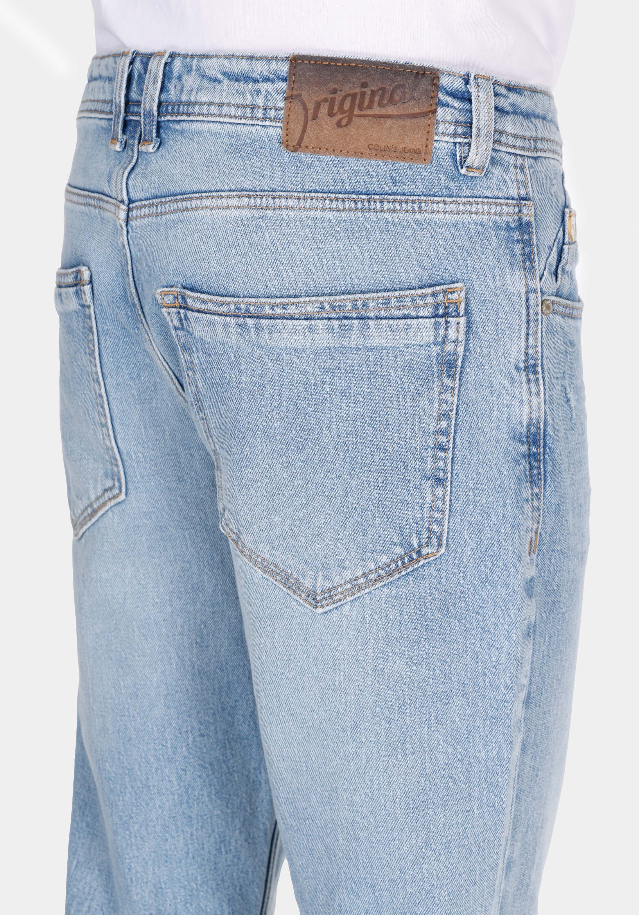 Afișați detalii pentru Pantaloni De Barbati Albastru Straight Fit 044 Karl Cl1073395