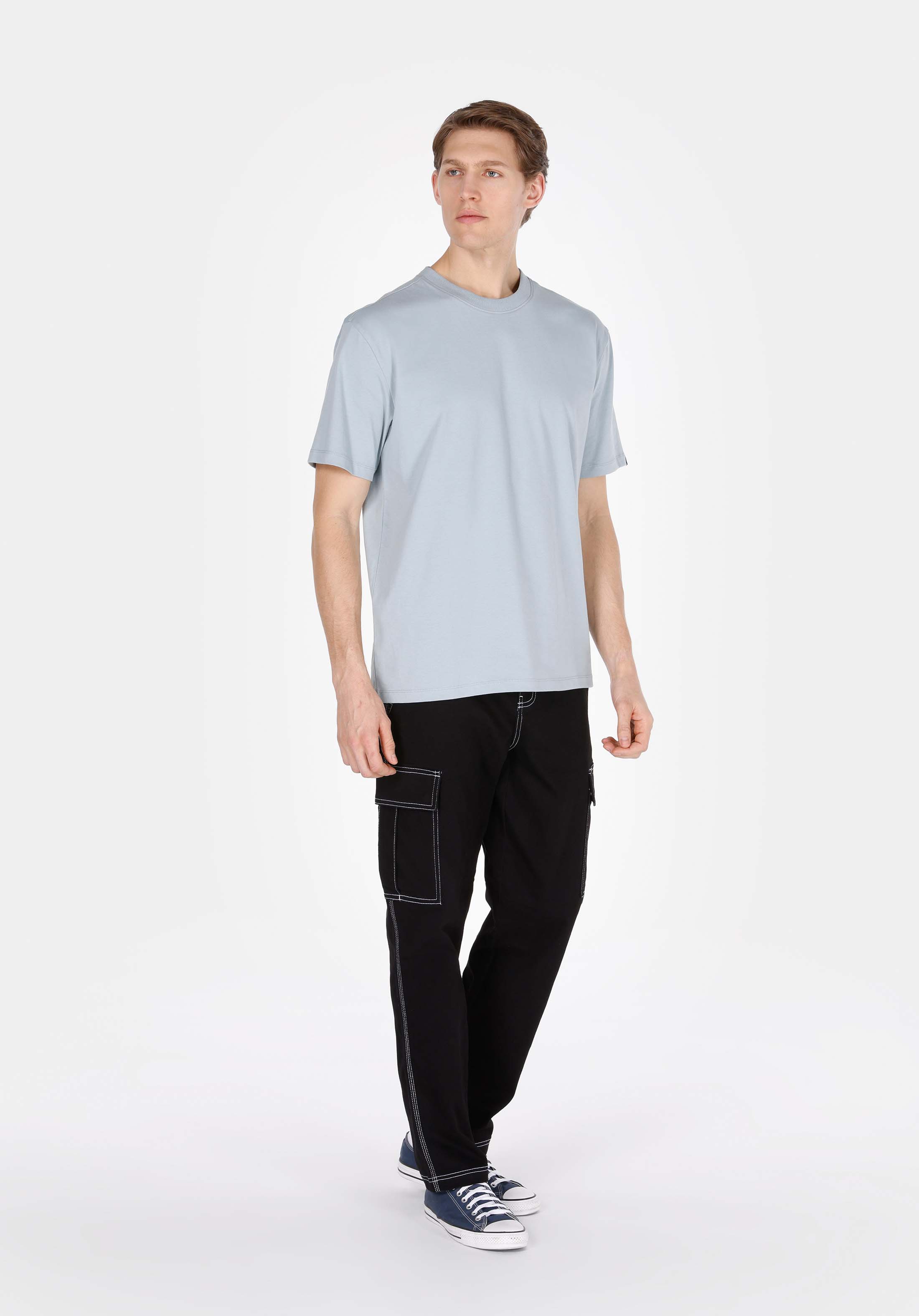 Afișați detalii pentru Tricou Cu Maneca Scurta De Barbati Albastru Comfort Fit  Cl1073965