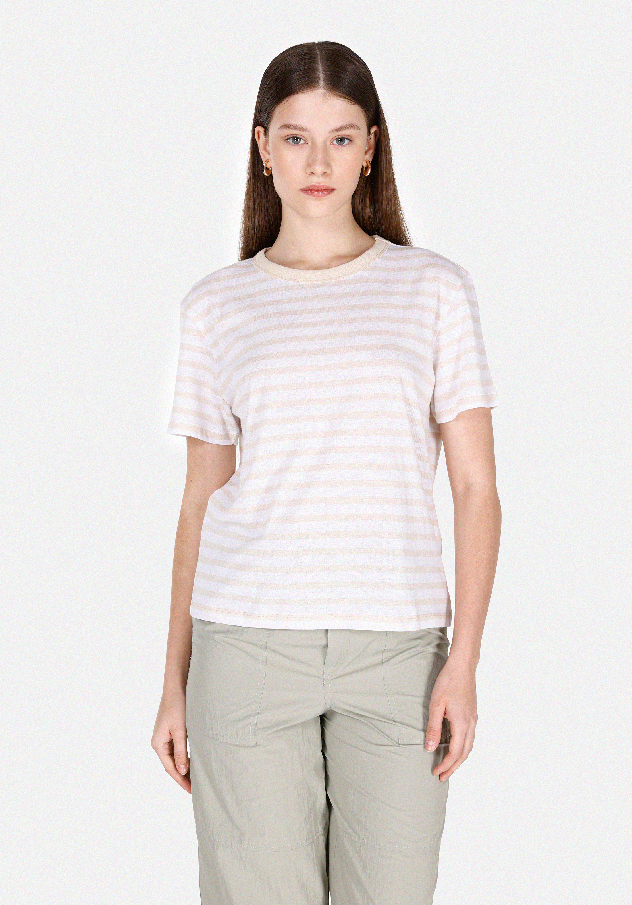 Afișați detalii pentru Tricou Cu Maneca Scurta De Dama Bej Regular Fit  Cl1073916