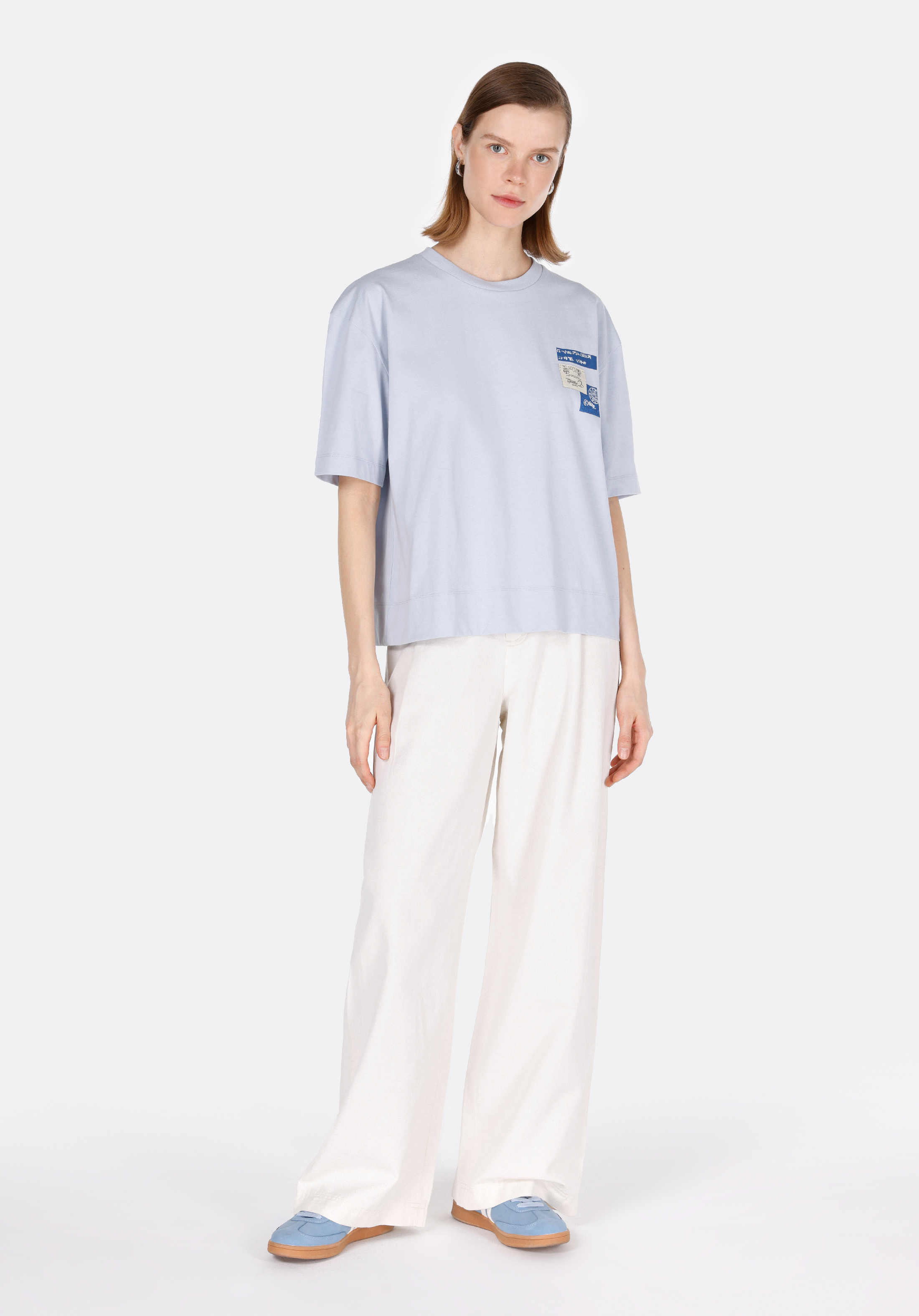 Afișați detalii pentru Tricou Cu Maneca Scurta De Dama Albastru Regular Fit  Cl1072788
