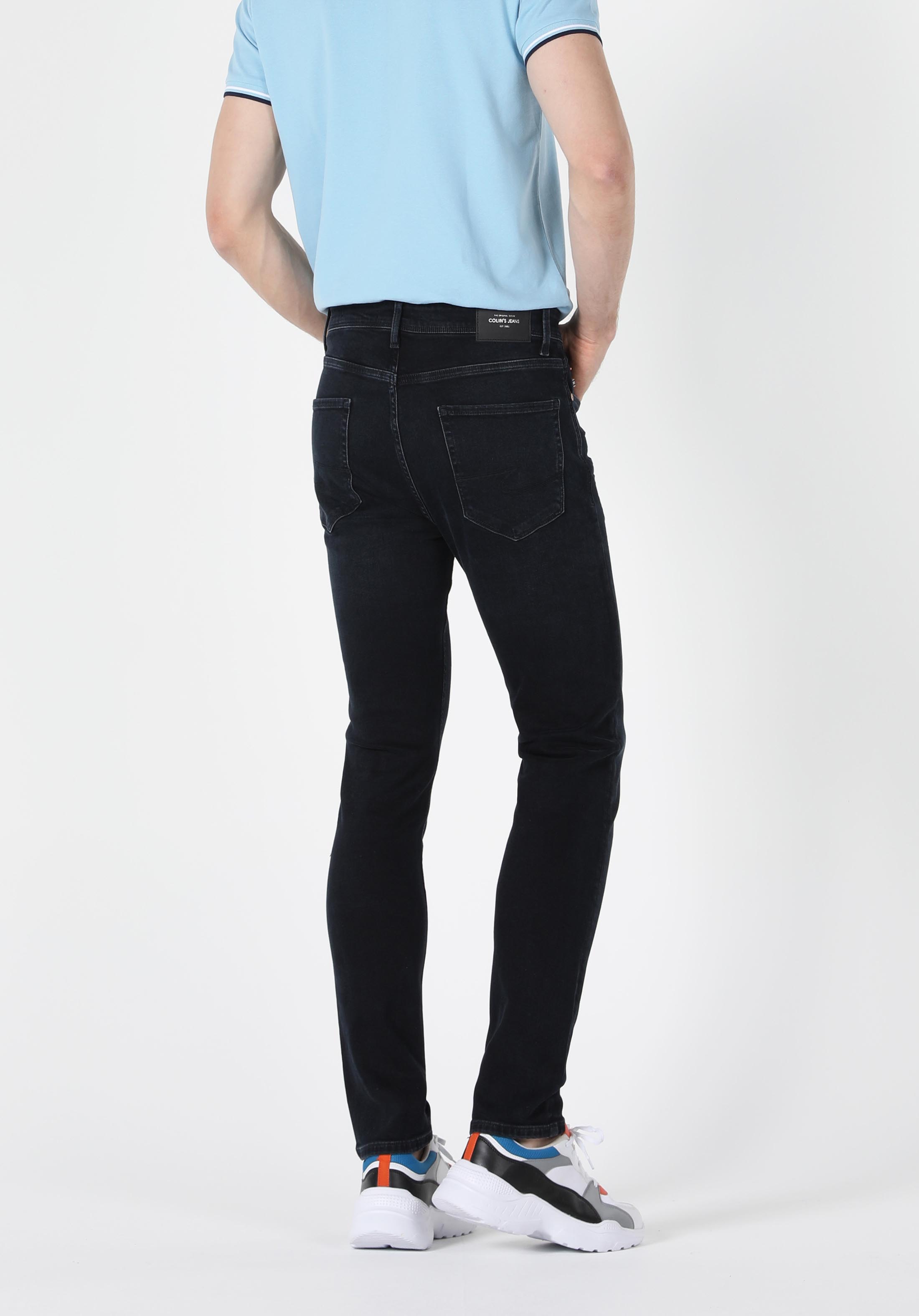 Afișați detalii pentru Pantaloni De Barbati Albastru Marin Skinny Fit  Cl1057848