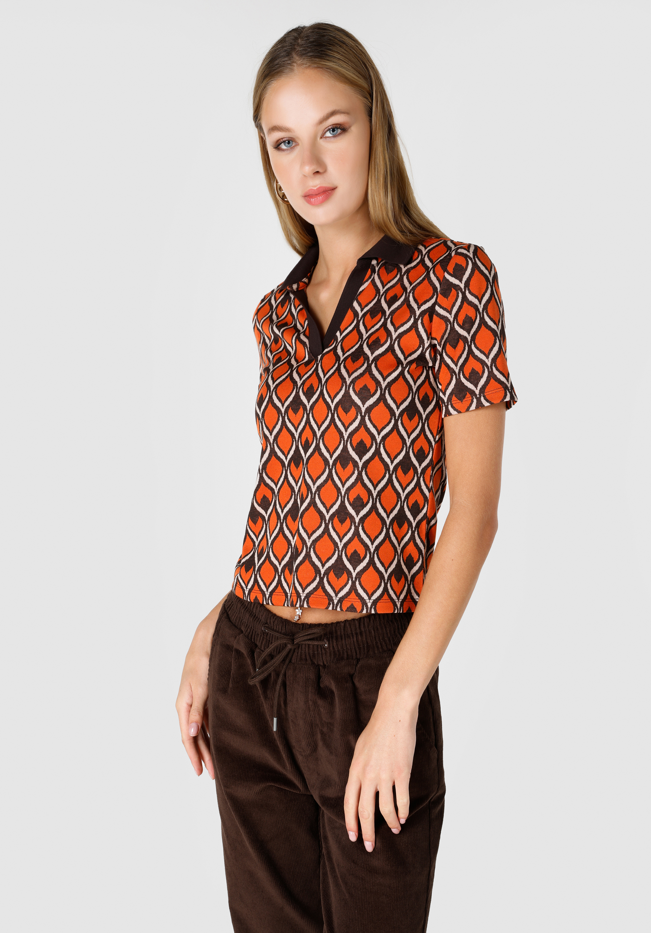 Afișați detalii pentru Tricou Cu Maneca Scurta De Dama Multicolor Slim Fit  Cl1065161