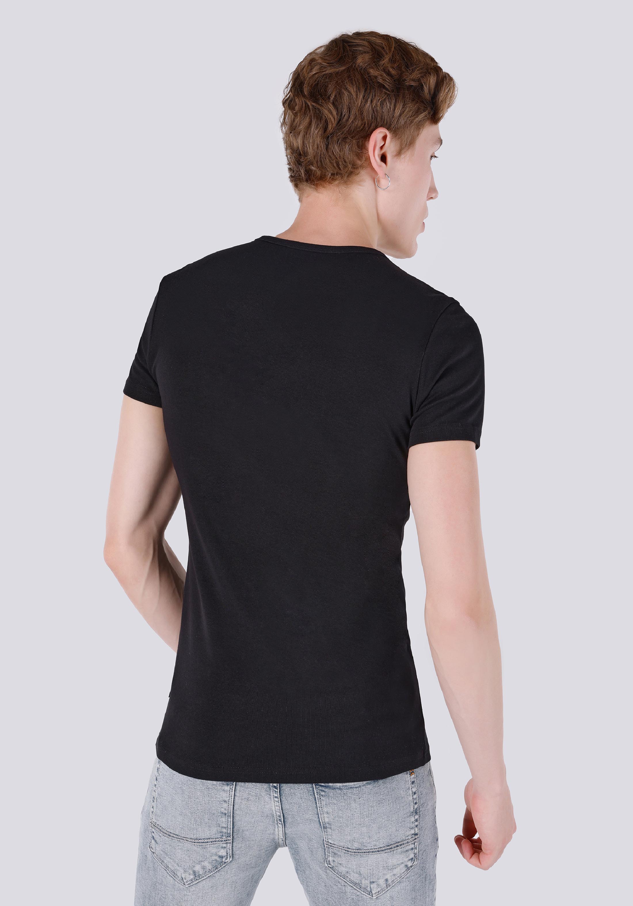 Afișați detalii pentru Tricou Cu Maneca Scurta De Barbati Negru Slim Fit  CL1040245