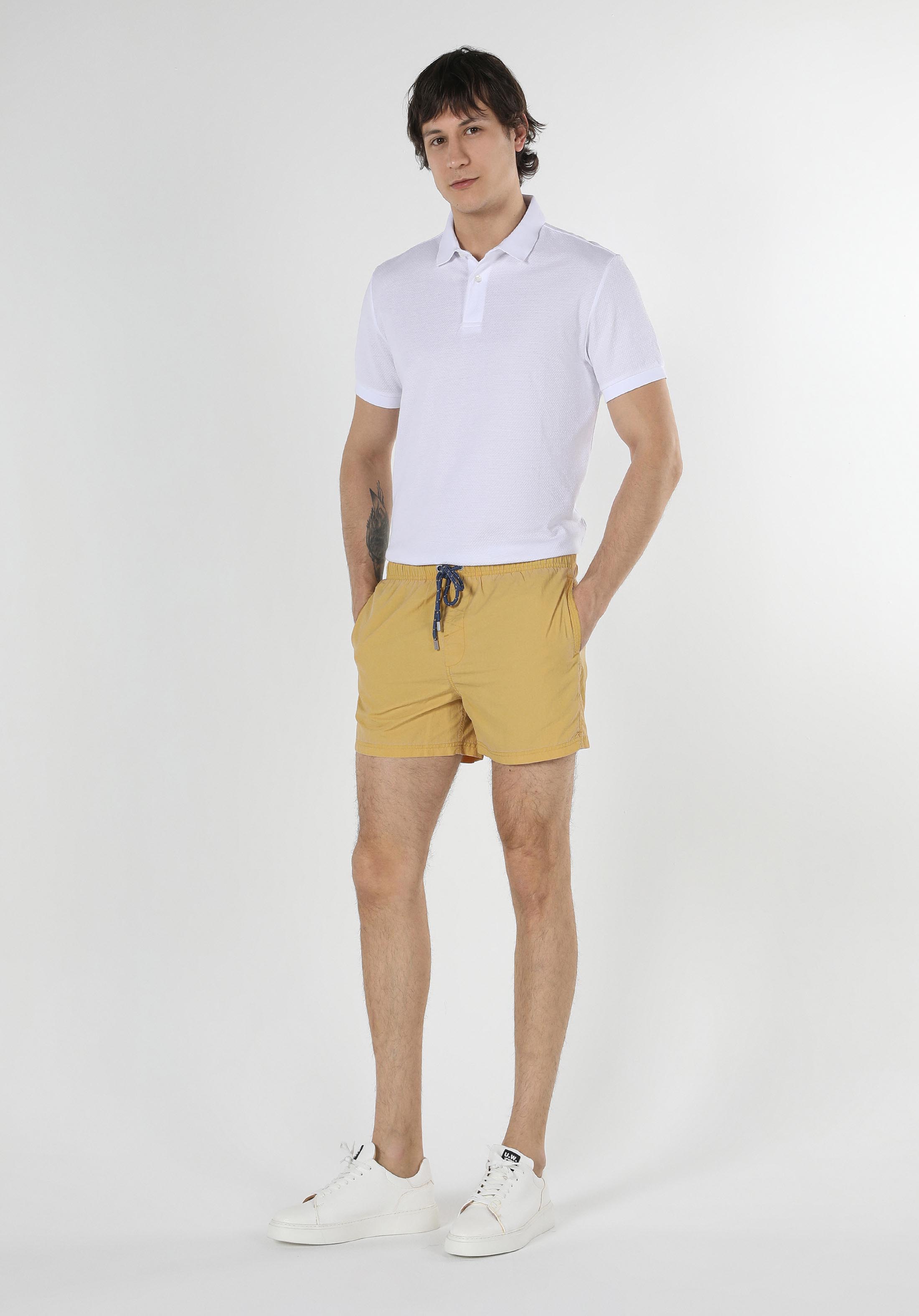 Afișați detalii pentru Short De Plaja De Barbati Galben Slim Fit  Cl1059536