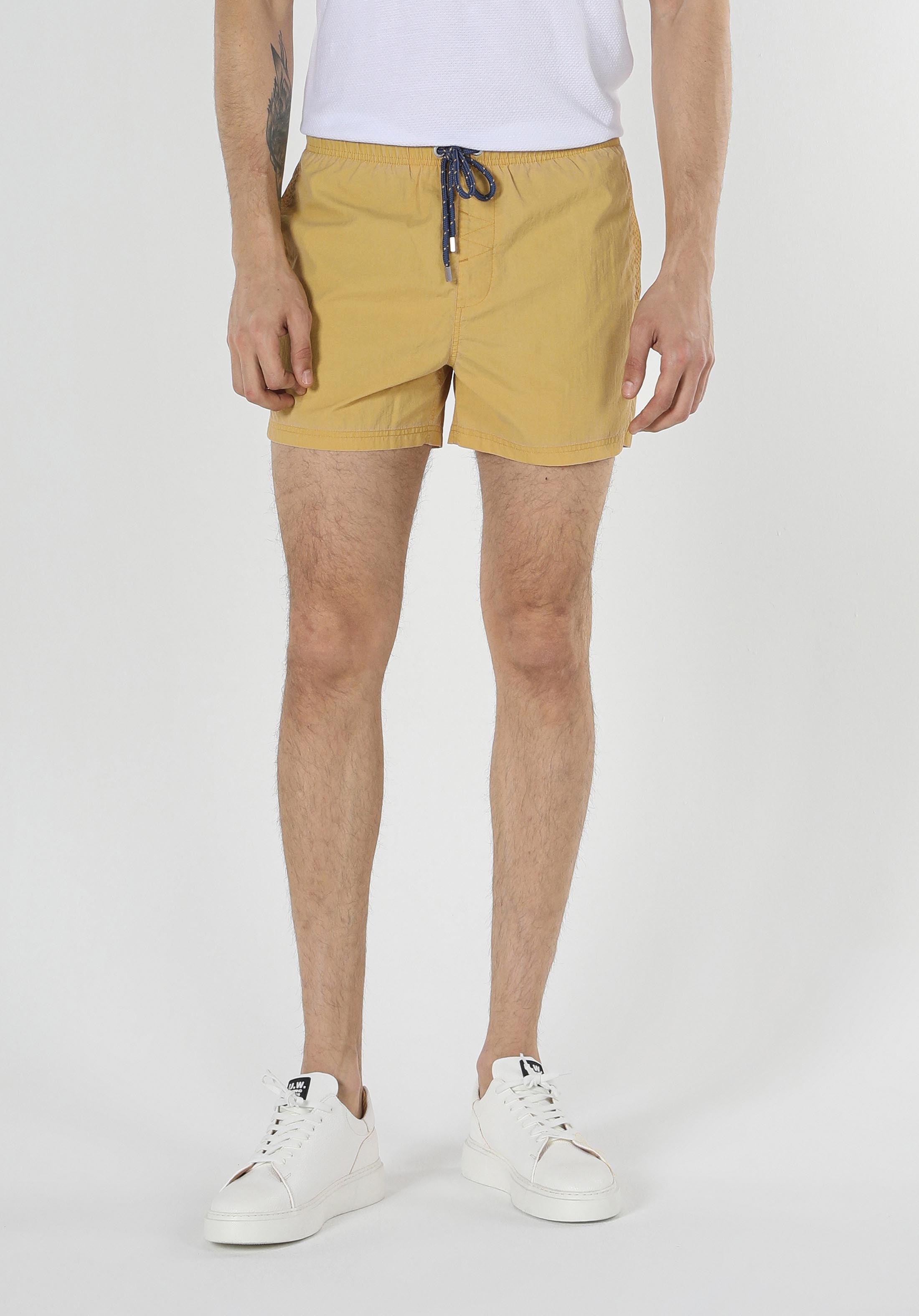 Afișați detalii pentru Short De Plaja De Barbati Galben Slim Fit  Cl1059536