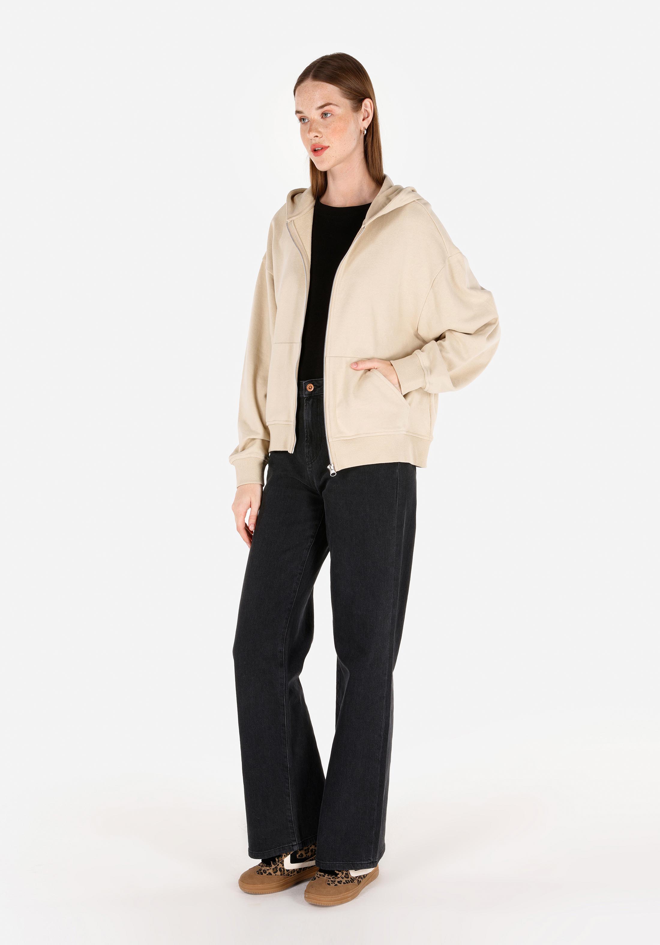 Afișați detalii pentru Hanorac / Bluza De Dama Bej Regular Fit  Cl1070187