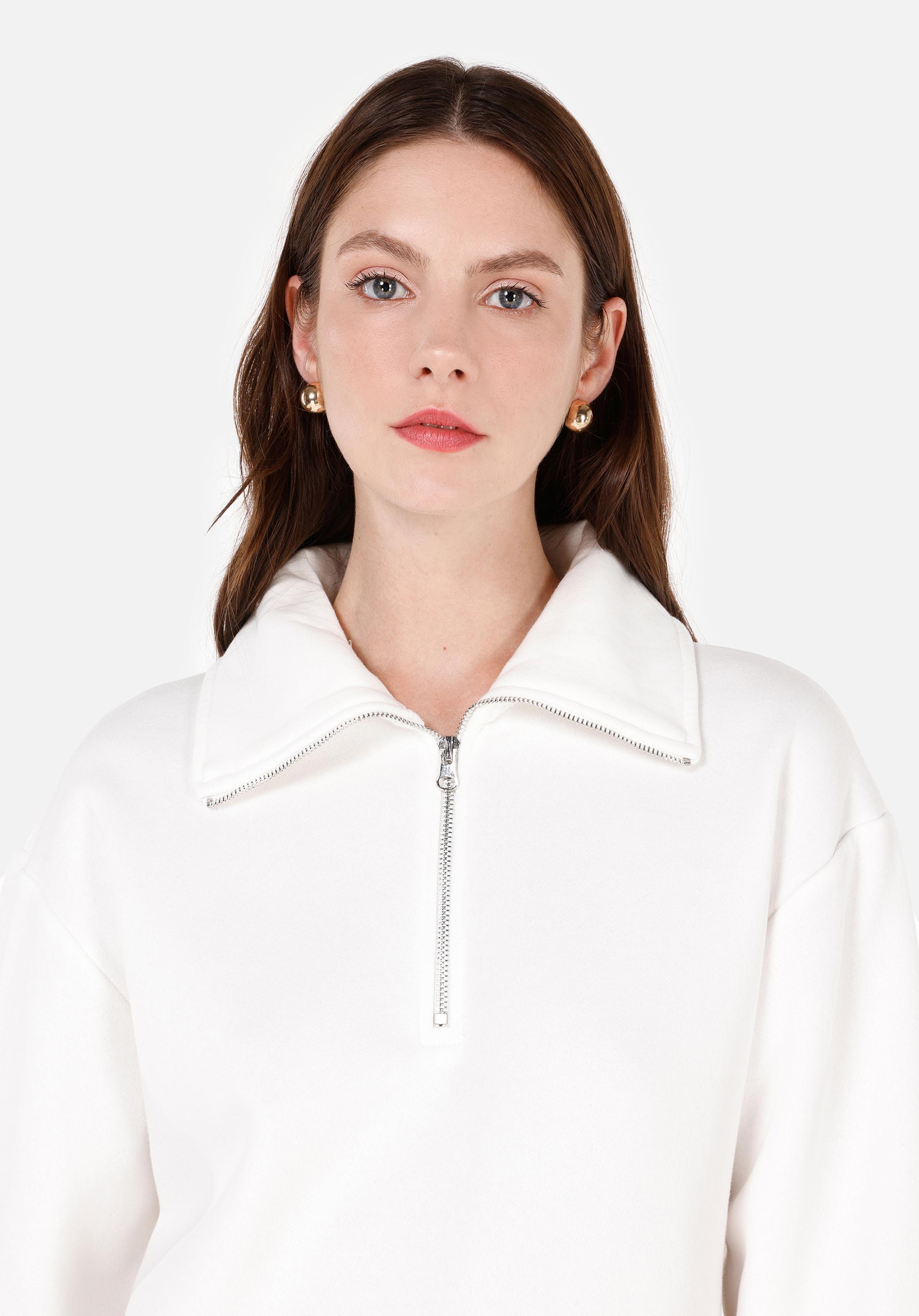 Afișați detalii pentru Hanorac / Bluza De Dama Alb Regular Fit  Cl1065678