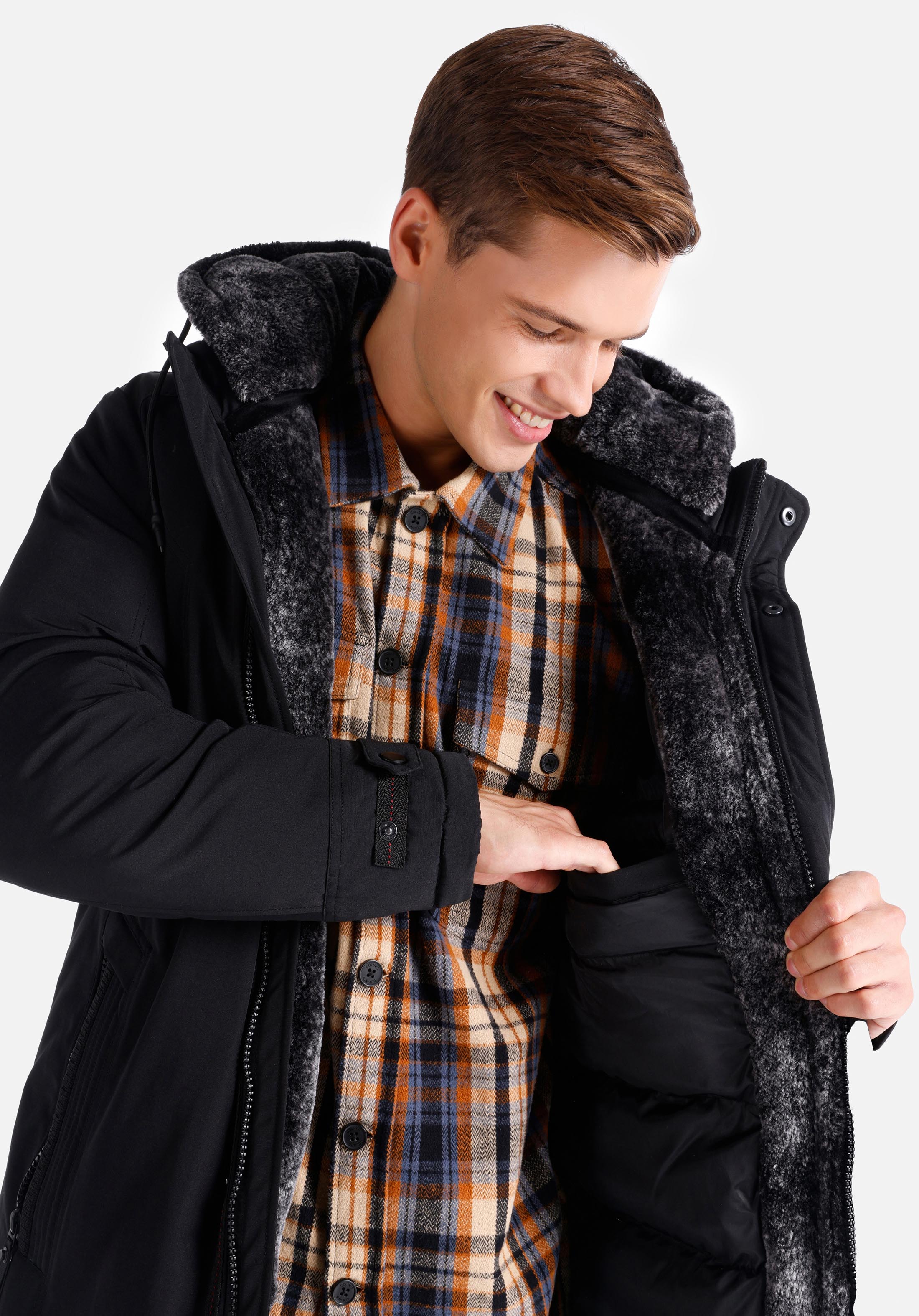 Afișați detalii pentru Palton De Barbati Negru Regular Fit  Cl1060983